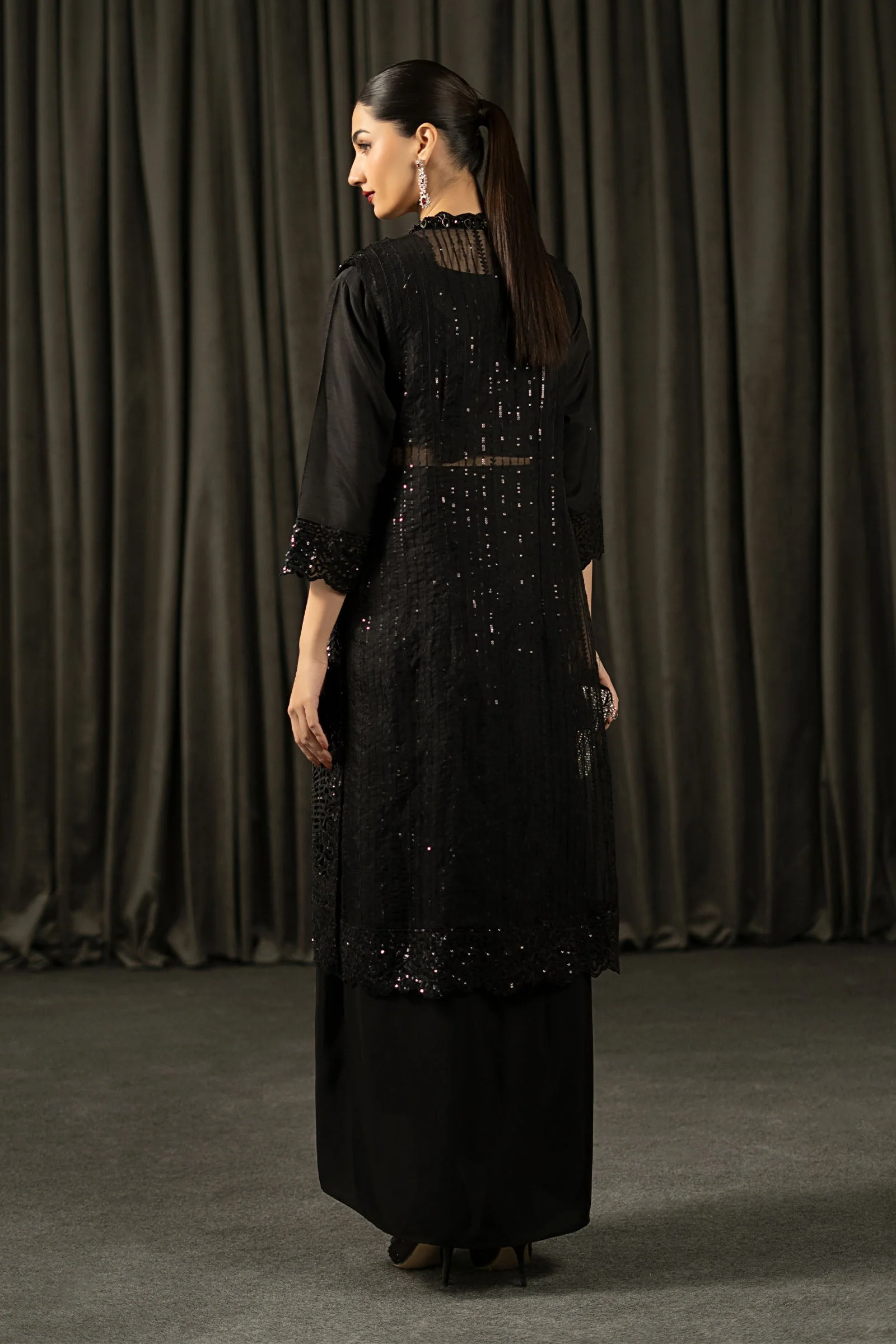 3 Piece Embroidered Organza Suit - Image 5