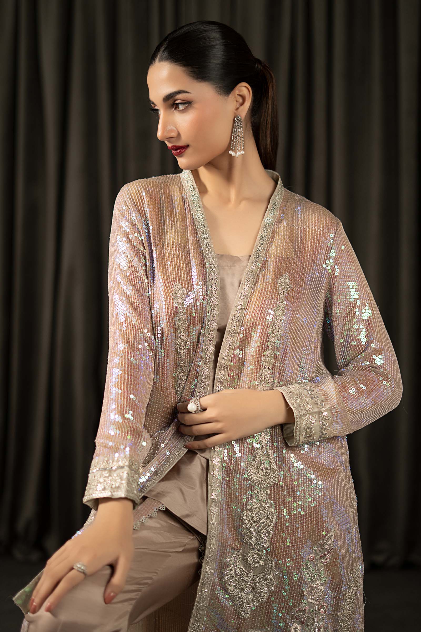 3 Piece Embroidered Bamberg Chiffon Suit - Image 2