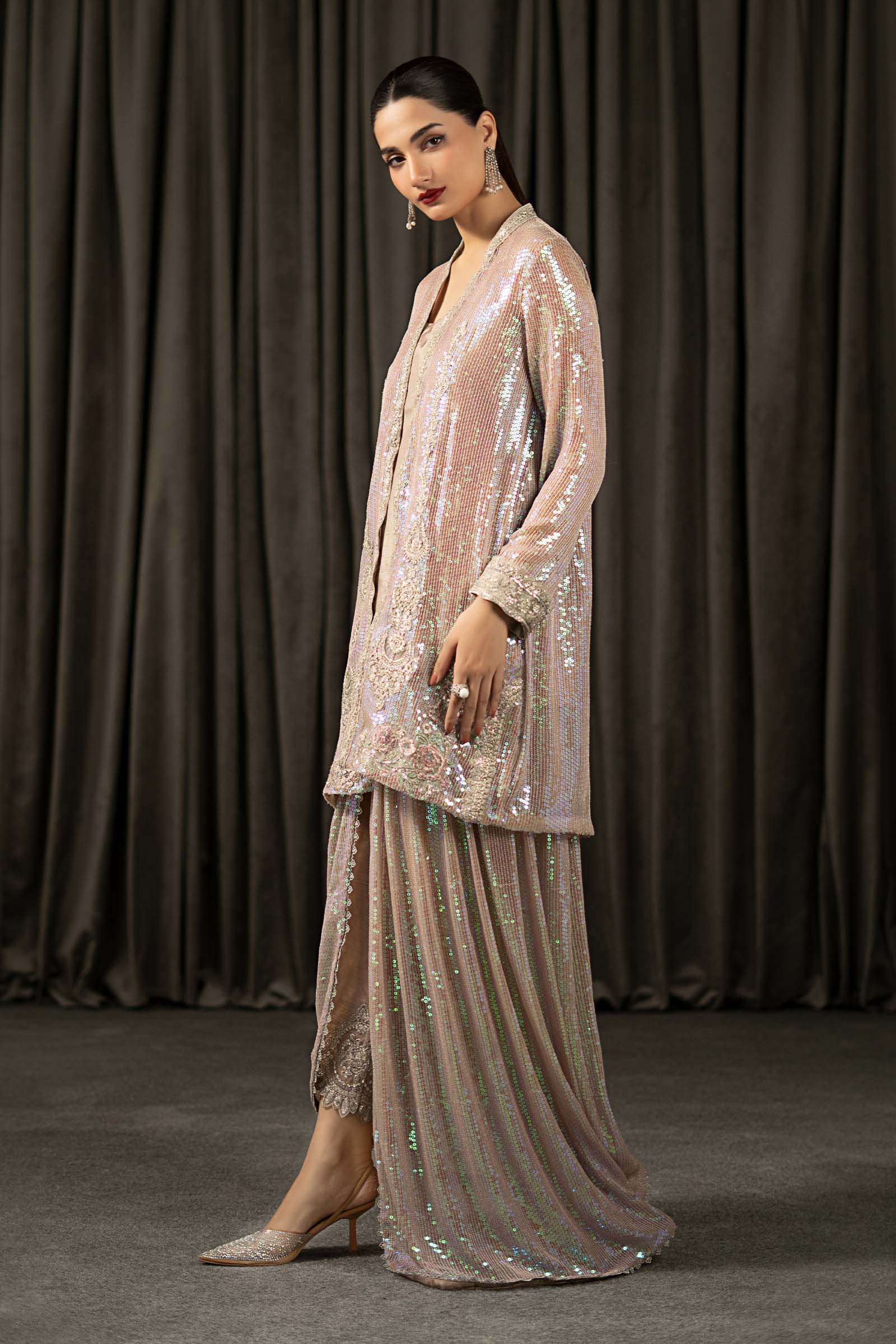 3 Piece Embroidered Bamberg Chiffon Suit - Image 5