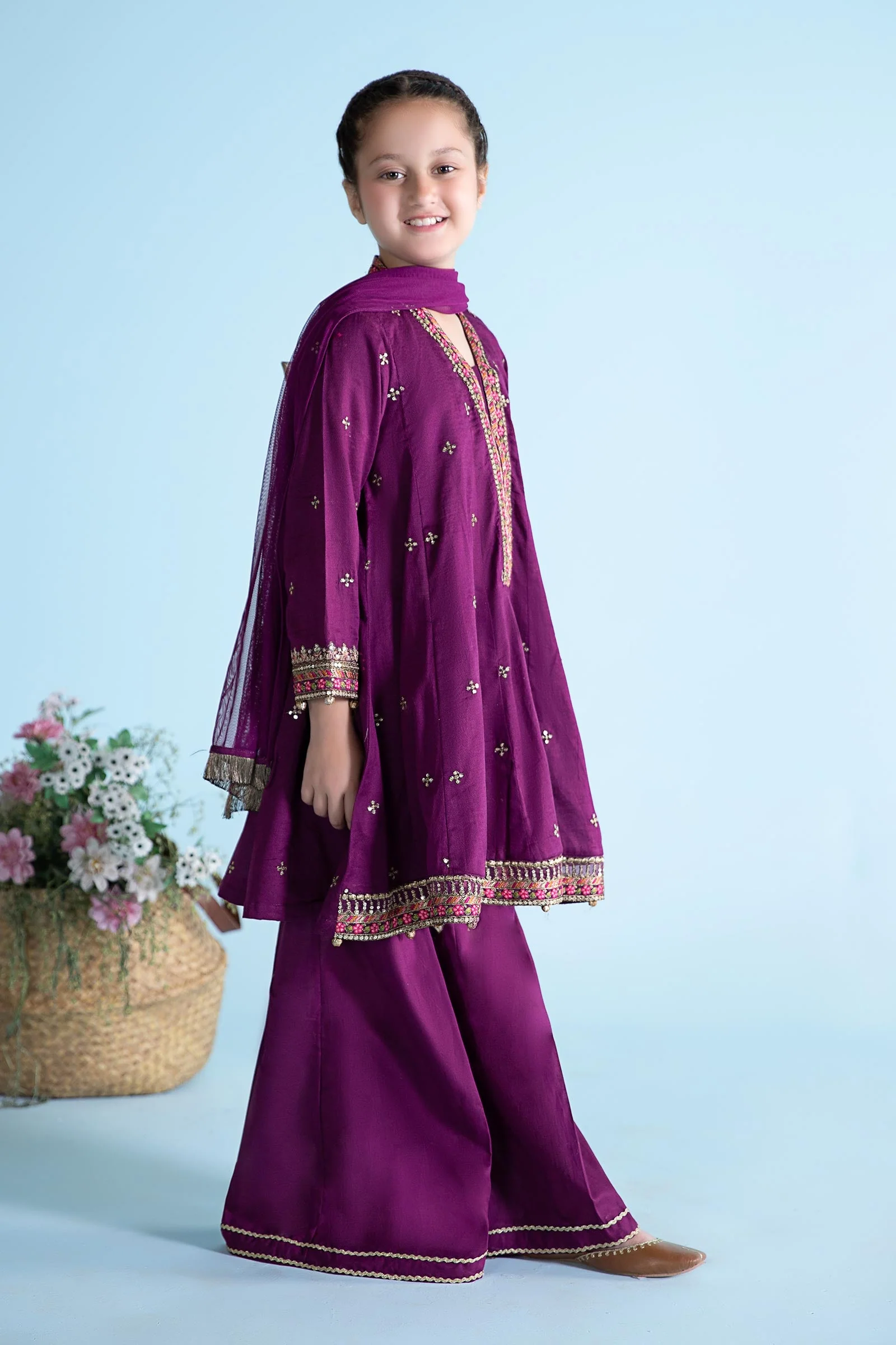 3 Piece Dyed Dobby Lawn Suit - Image 5
