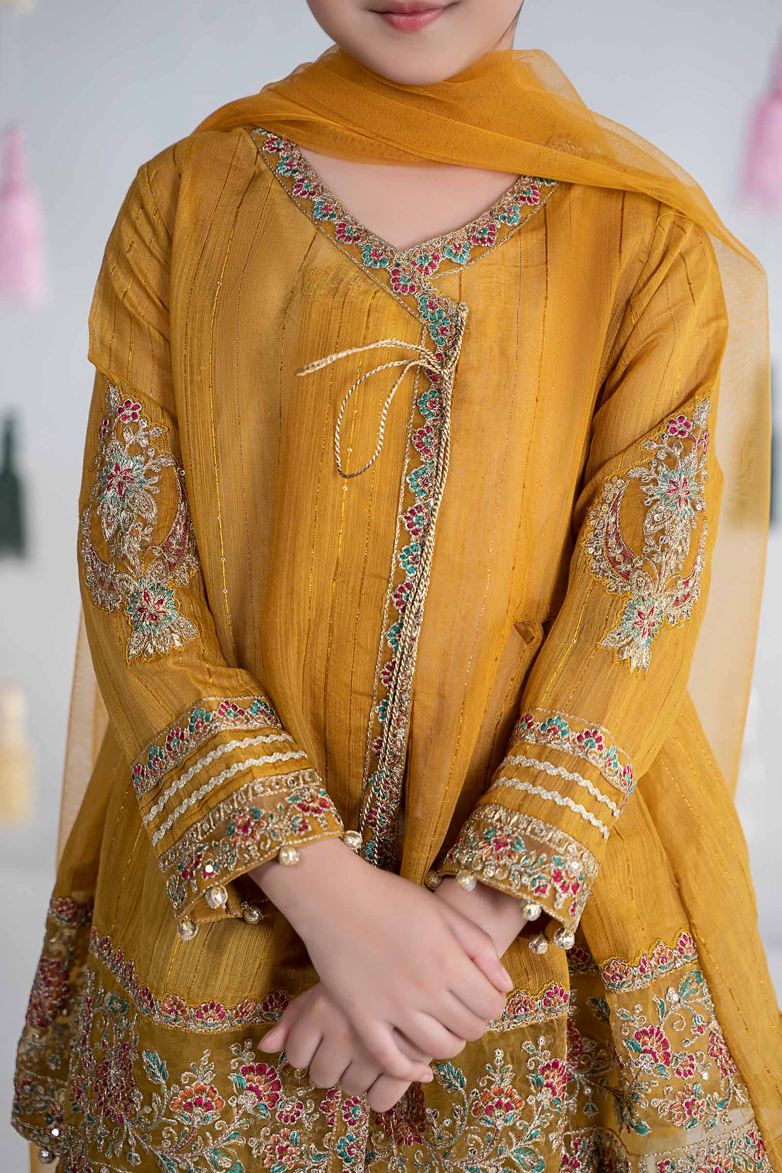 3 Piece Dyed Doria Paper Cotton Suit - Image 3