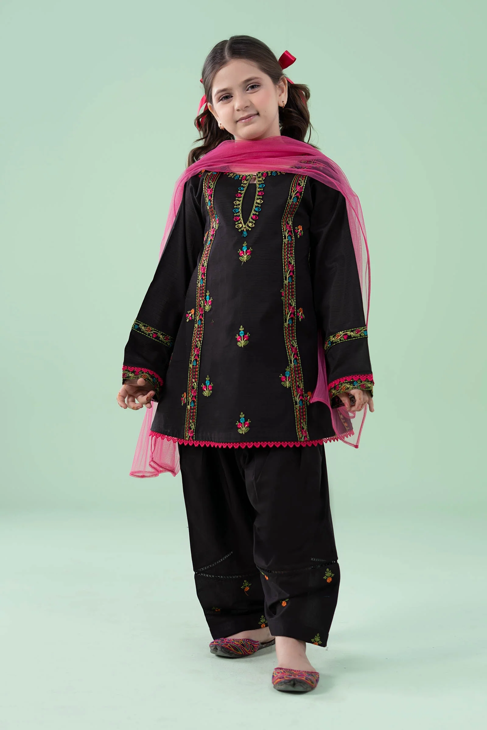 3 Piece Embroidered Dobby Suit
