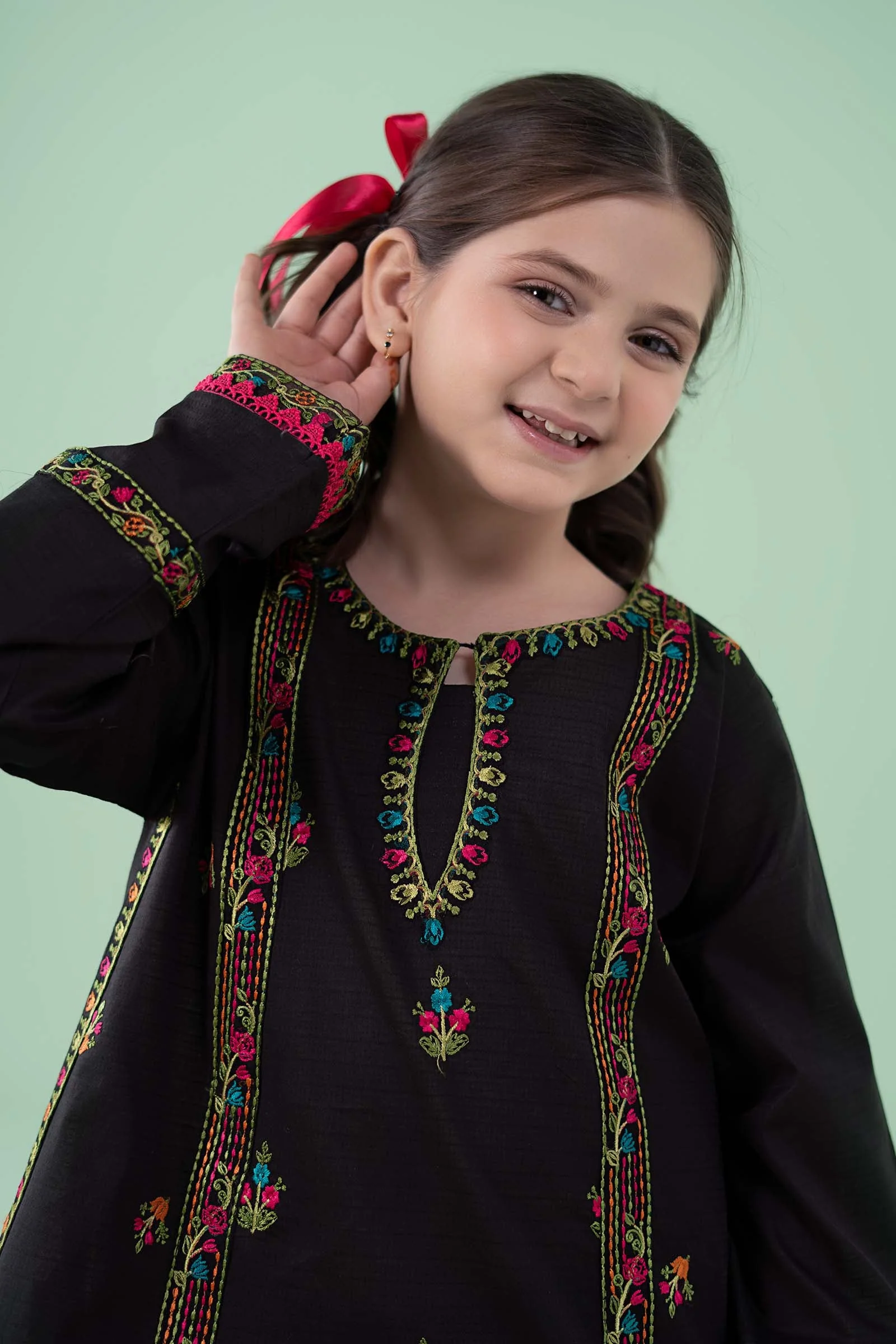 3 Piece Embroidered Dobby Suit - Image 3