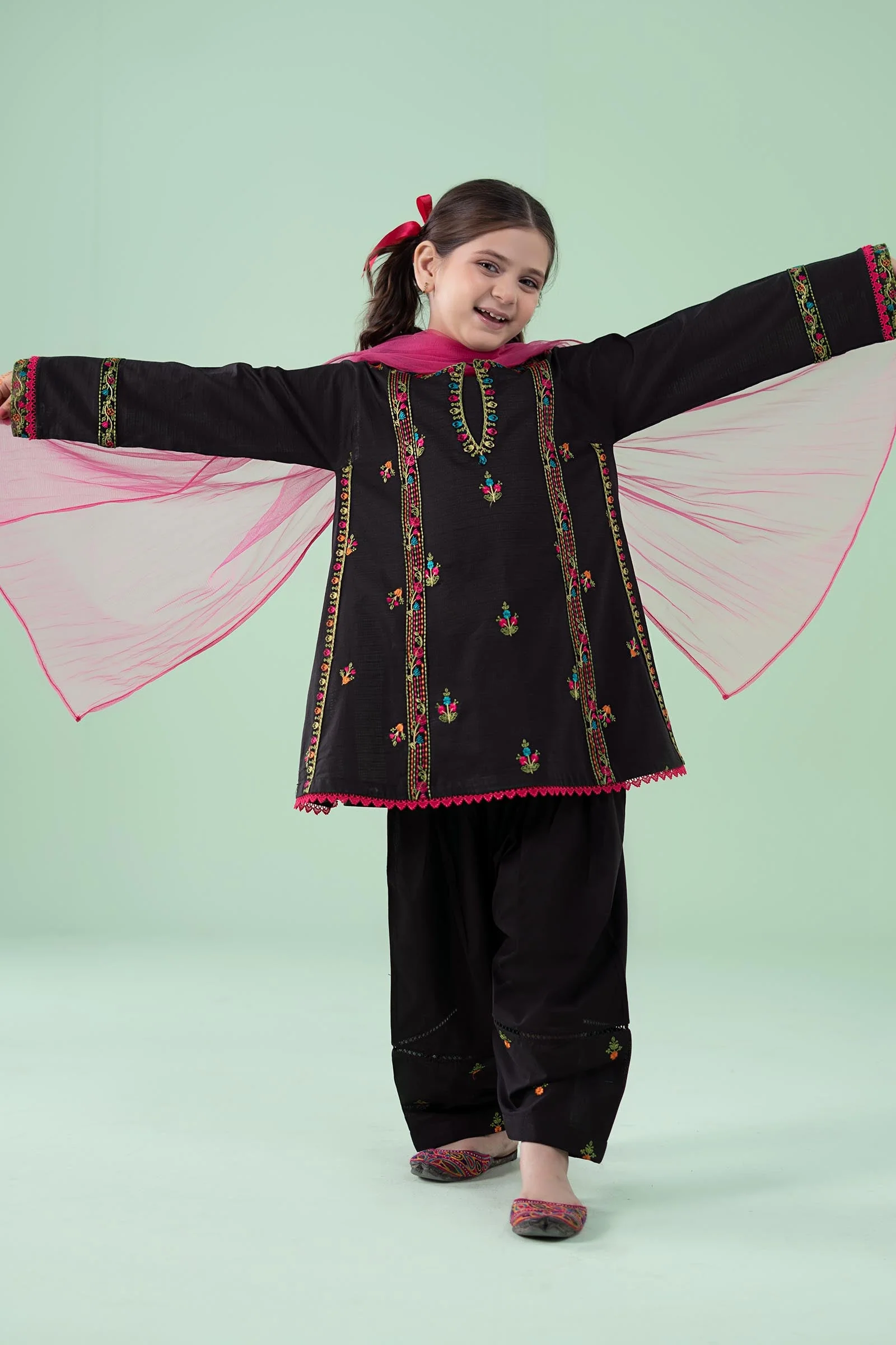3 Piece Embroidered Dobby Suit - Image 4