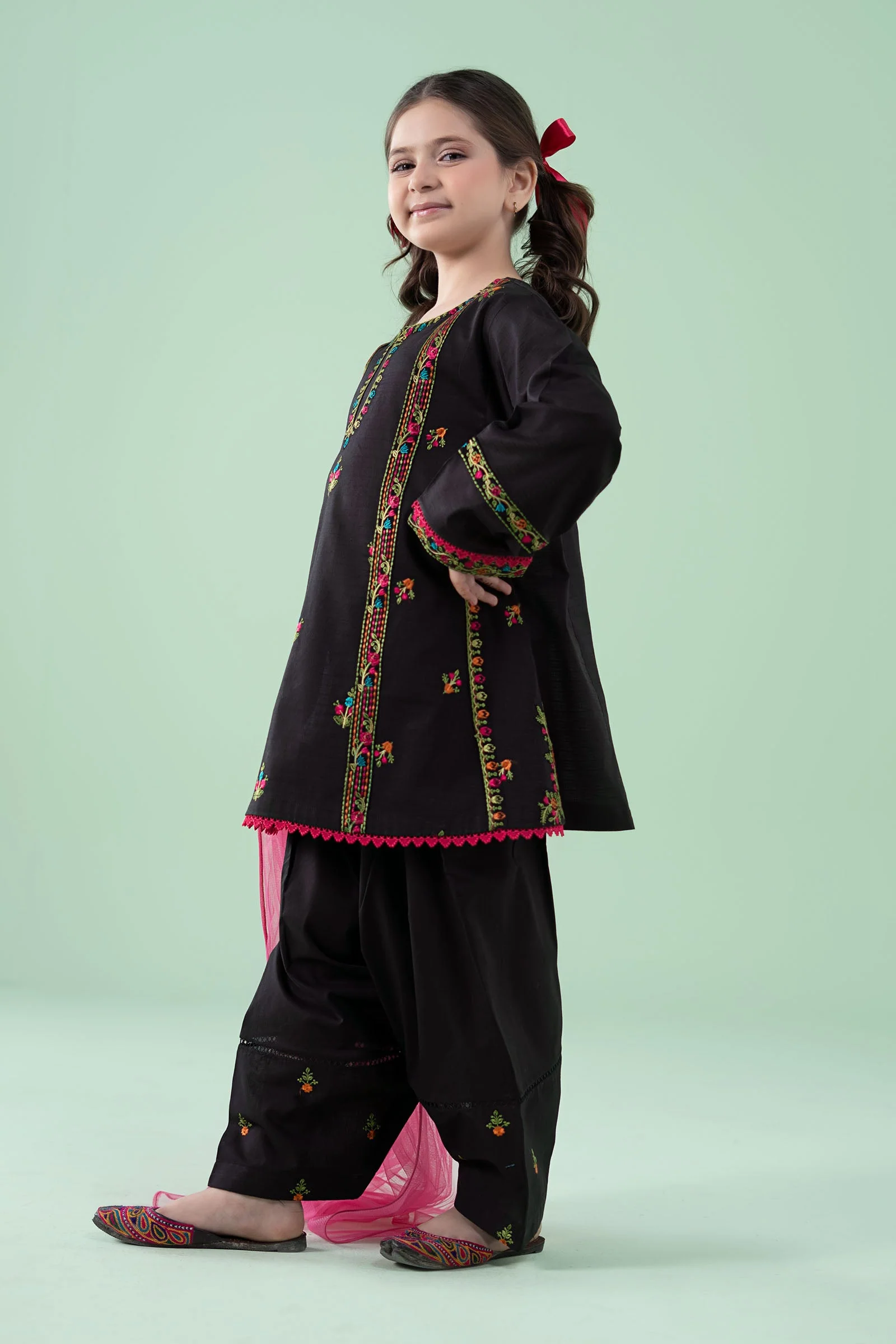 3 Piece Embroidered Dobby Suit - Image 5