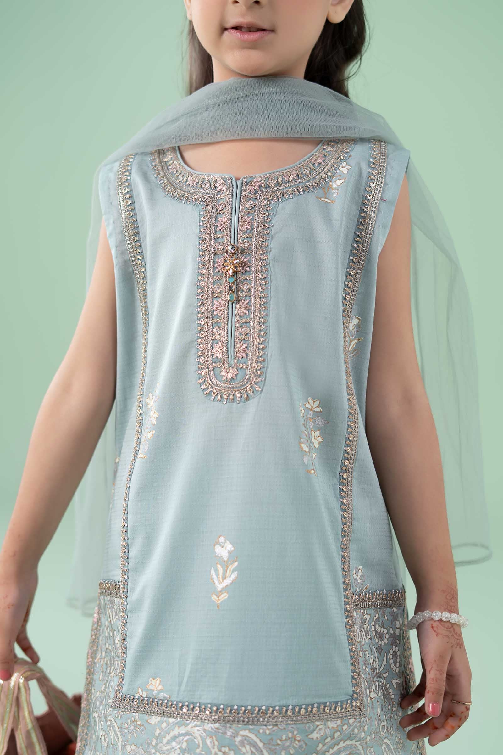 3 Piece Embroidered Dobby Suit - Image 2