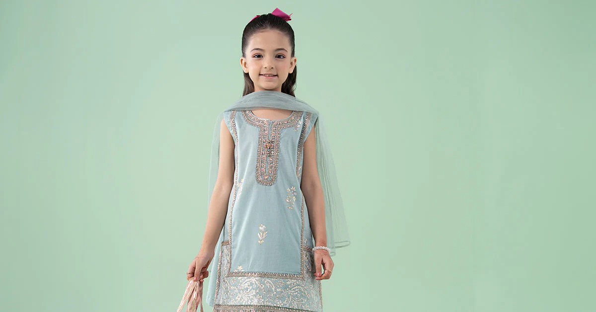 3 Piece Embroidered Dobby Suit - Image 6