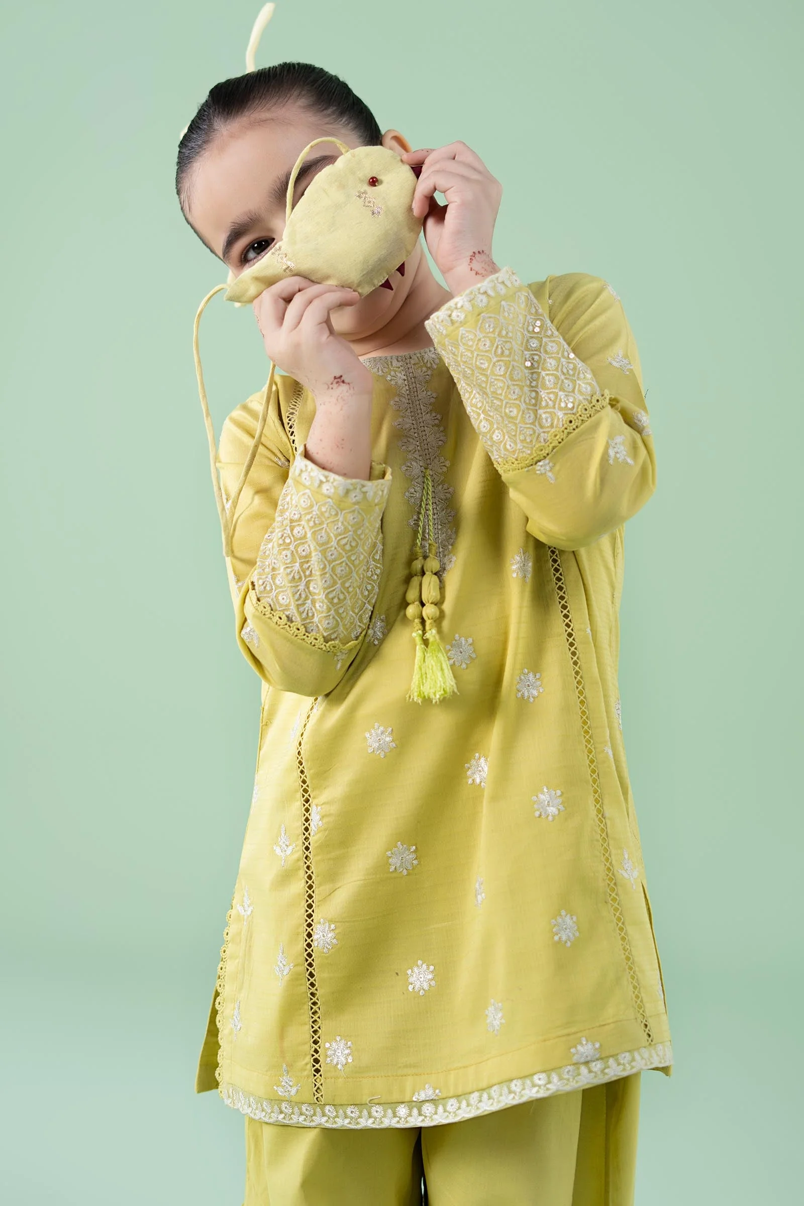 3 Piece Embroidered Dobby Suit - Image 3