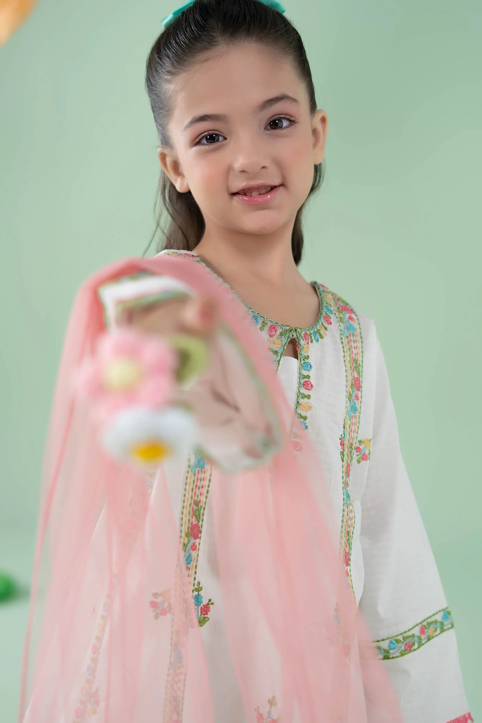 3 Piece Embroidered Dobby Suit - Image 2