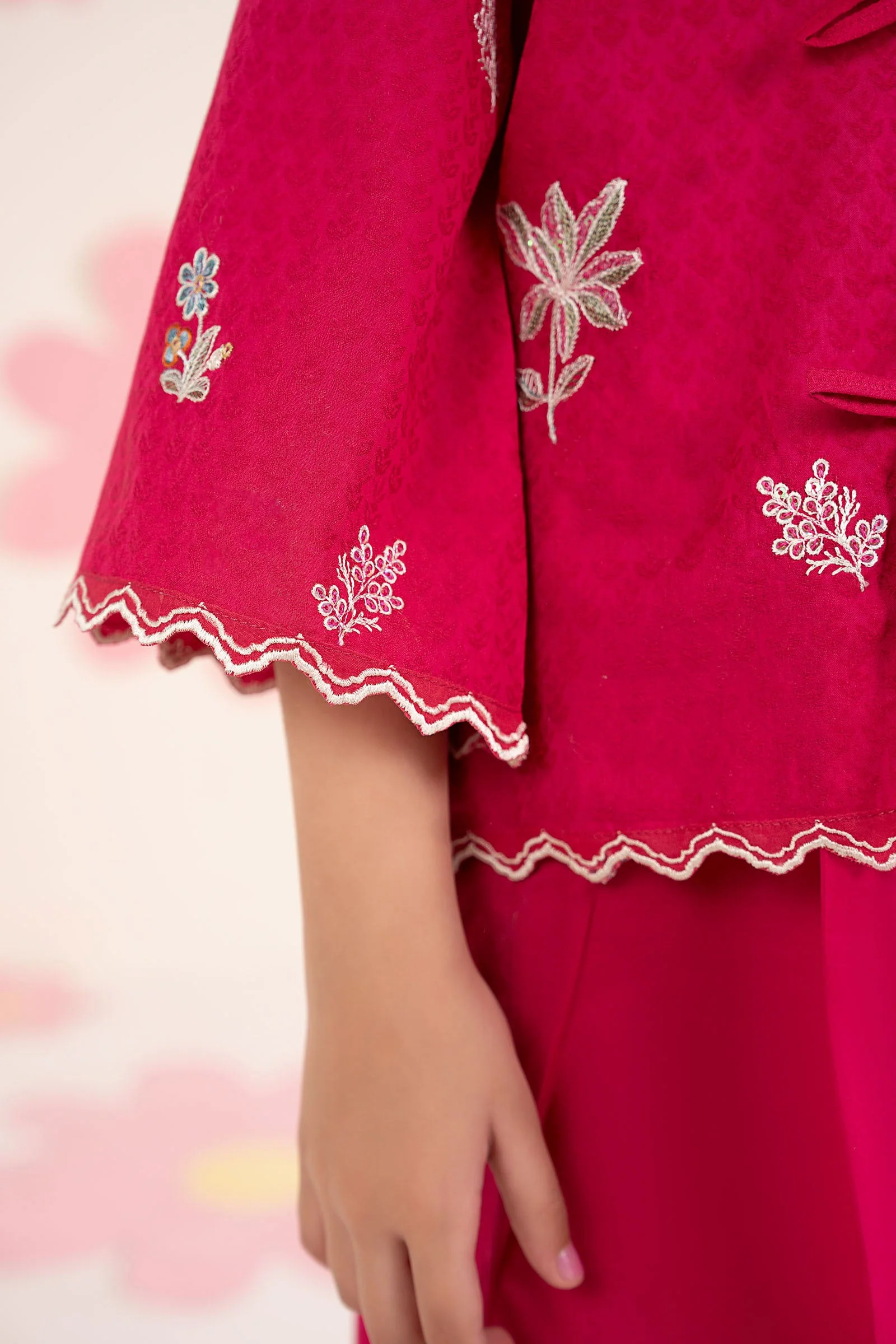 2 Piece Embroidered Dobby Jacquard Suit - Image 4