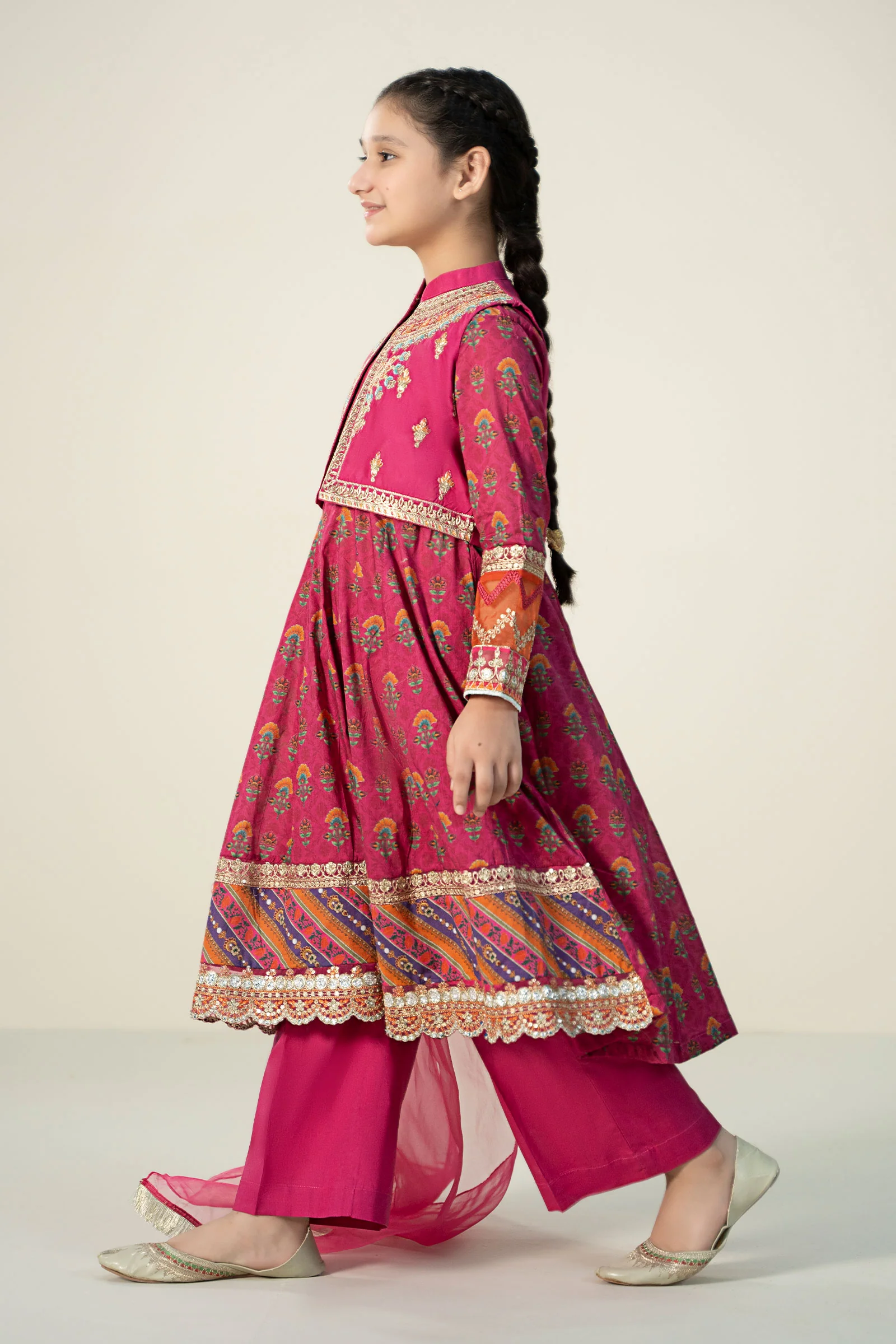4 Piece Embroidered Frock - Image 4