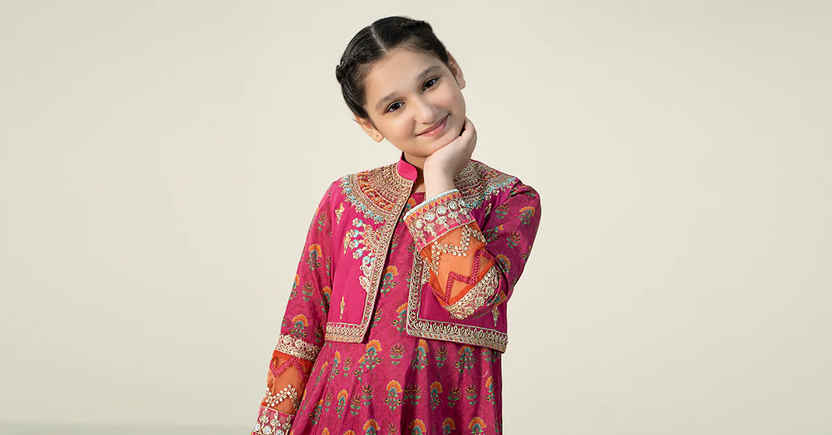 4 Piece Embroidered Frock - Image 6