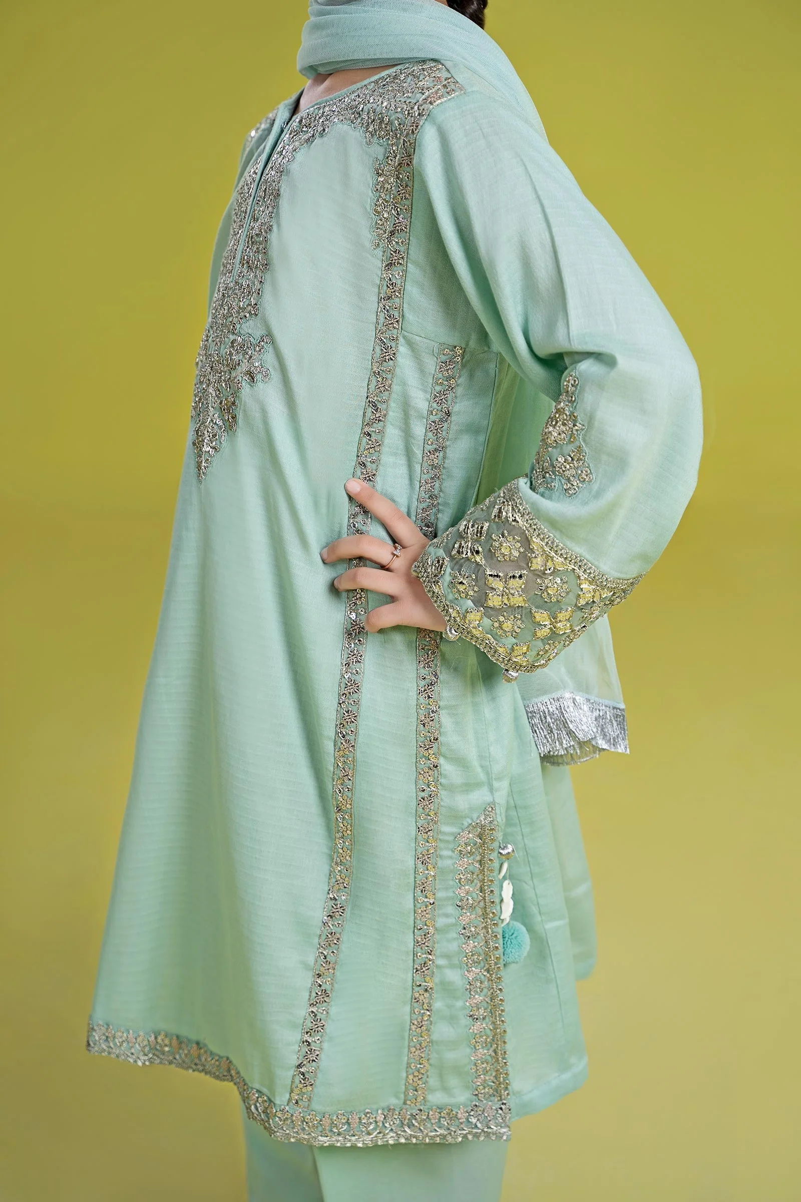 3 Piece Embroidered Dobby Suit - Image 4