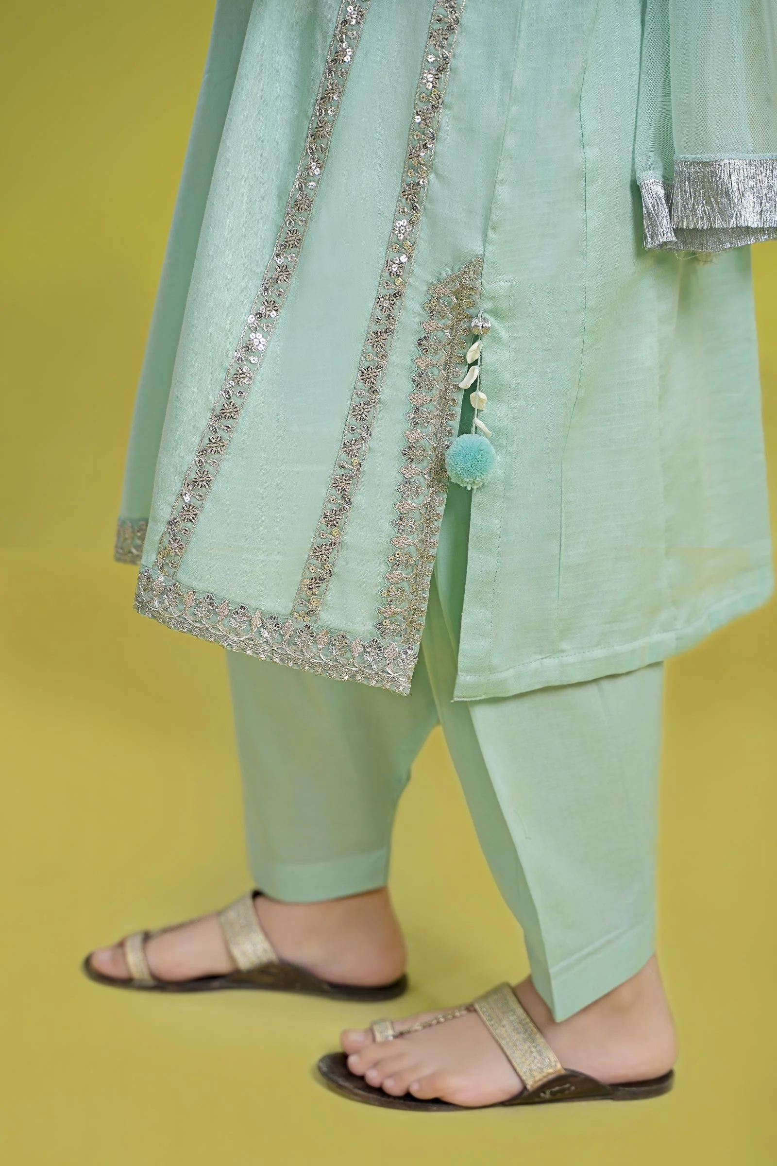 3 Piece Embroidered Dobby Suit - Image 5