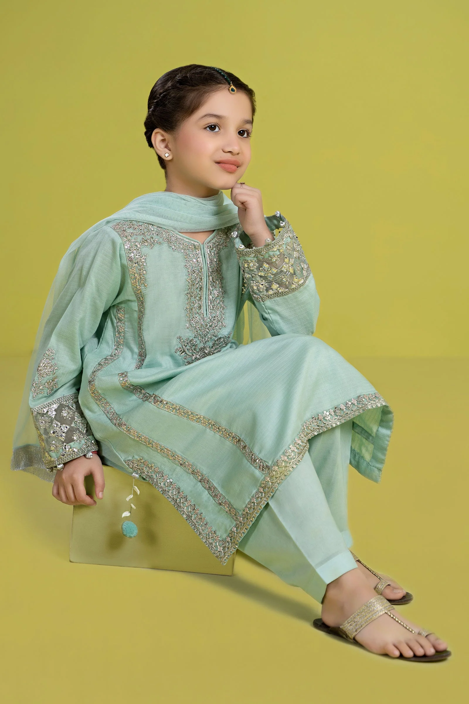 3 Piece Embroidered Dobby Suit - Image 7