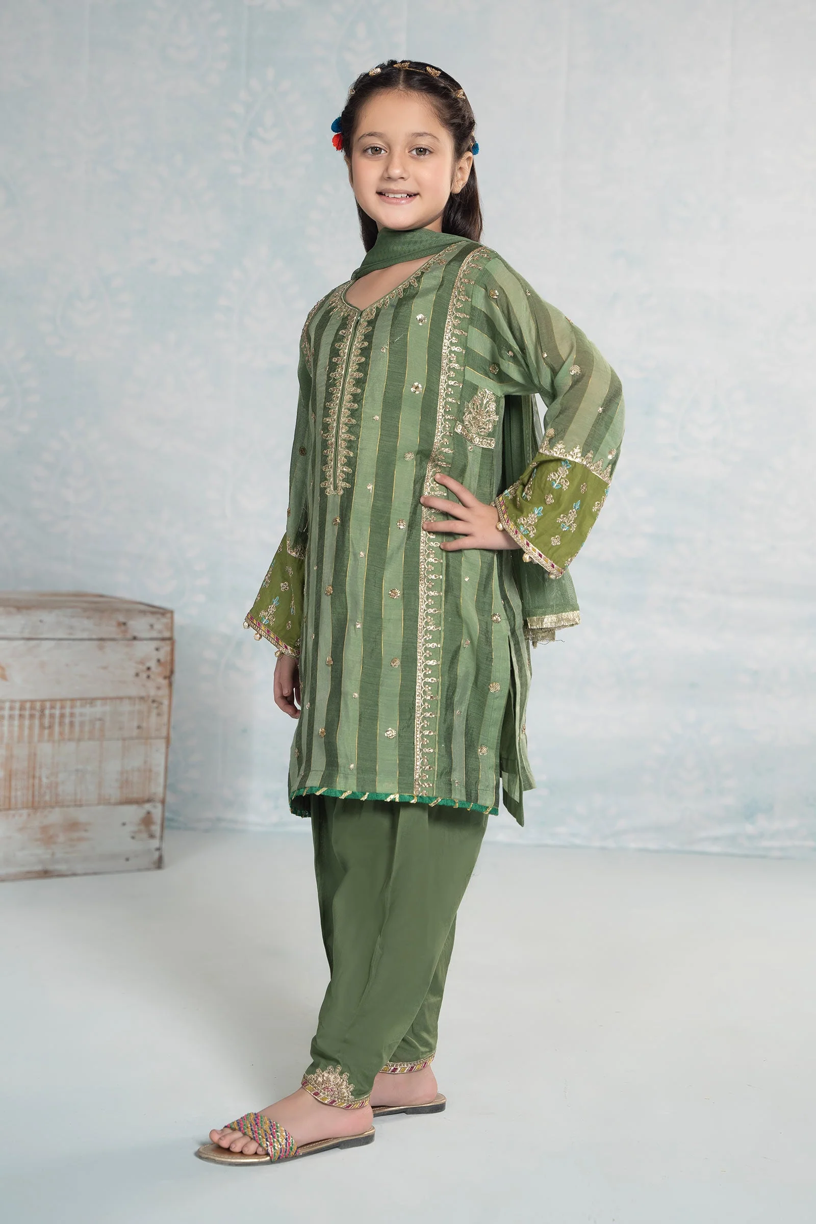 3 Piece Embroidered Yarn Dyed Suit - Image 6