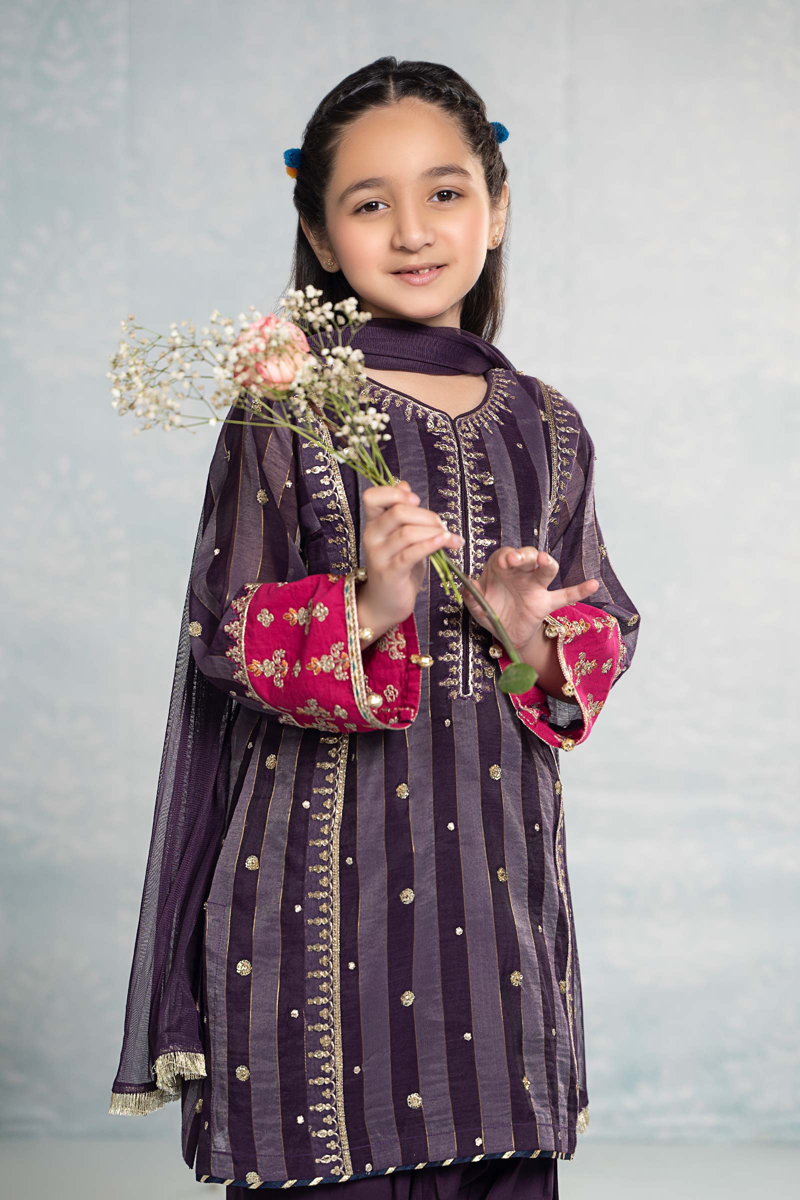 3 Piece Embroidered Yarn Dyed Suit - Image 3