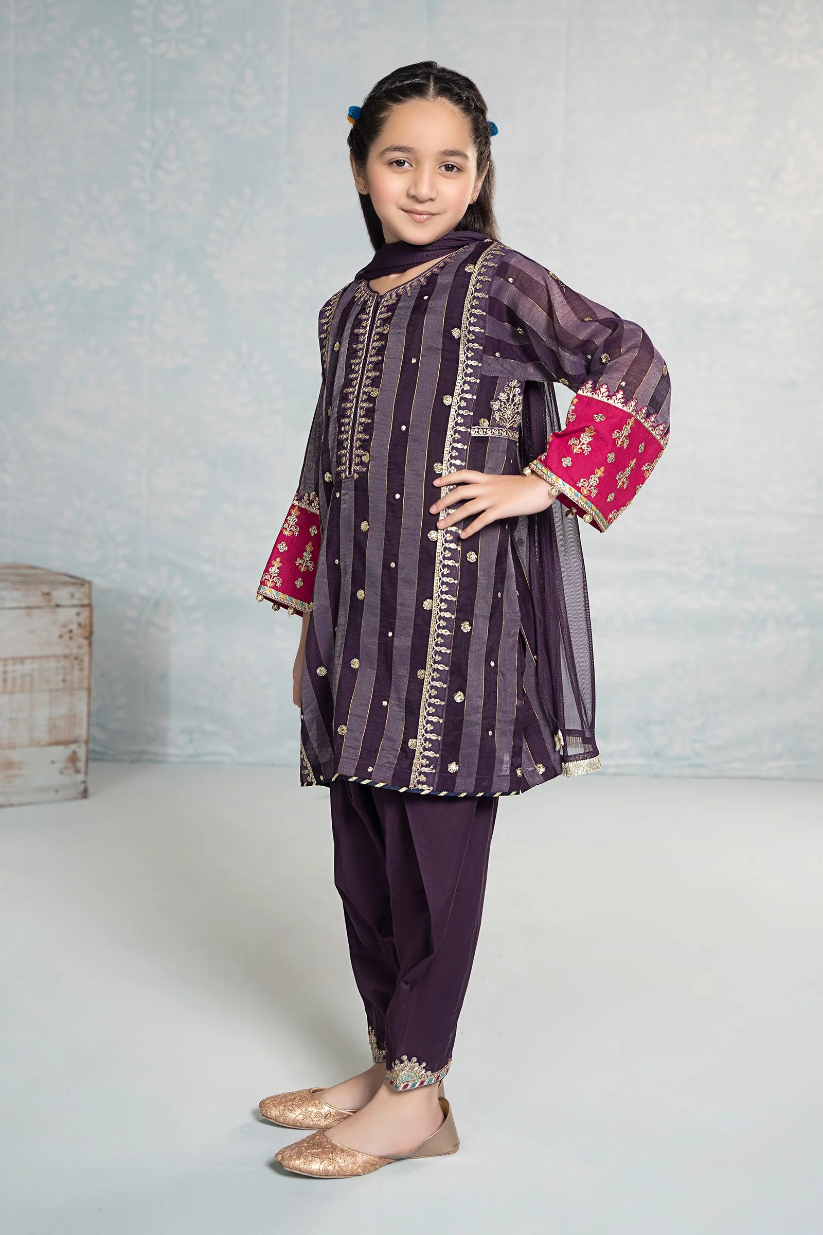3 Piece Embroidered Yarn Dyed Suit - Image 5