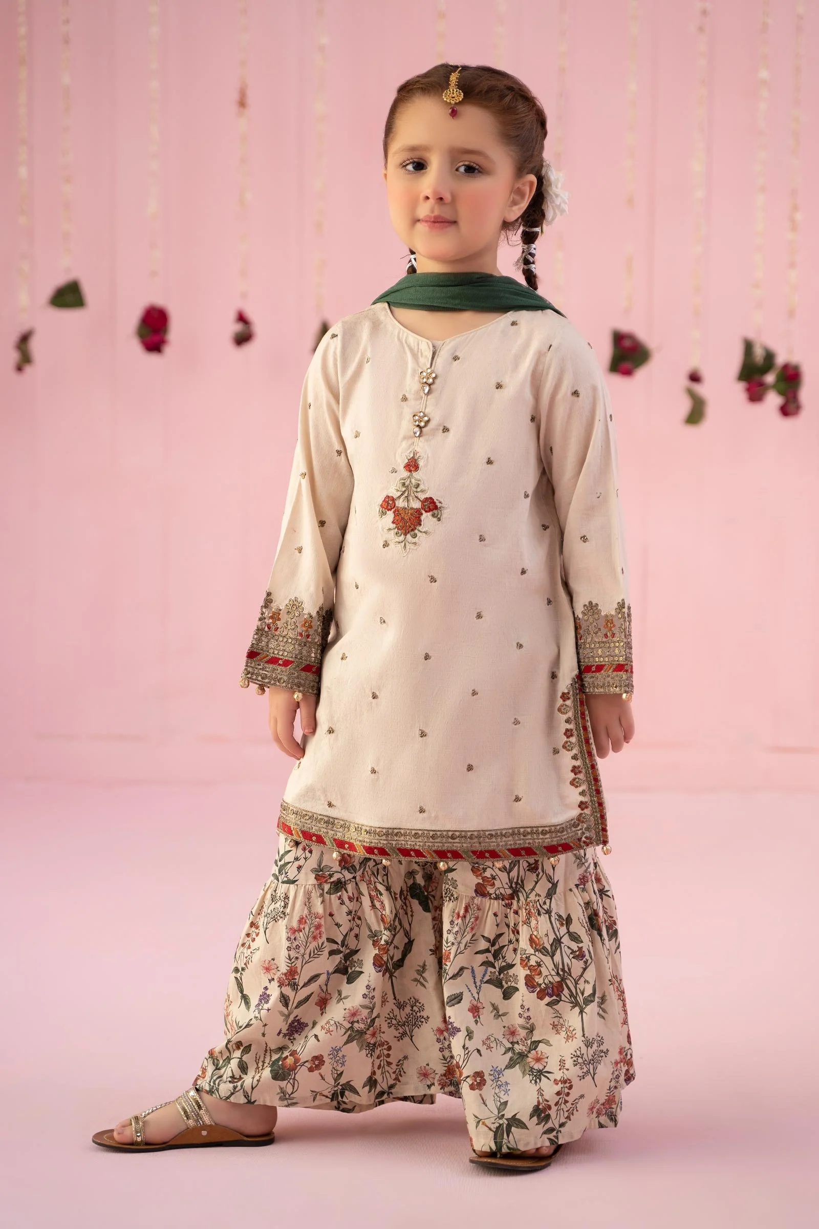 3 Piece Embroidered Dobby Suit