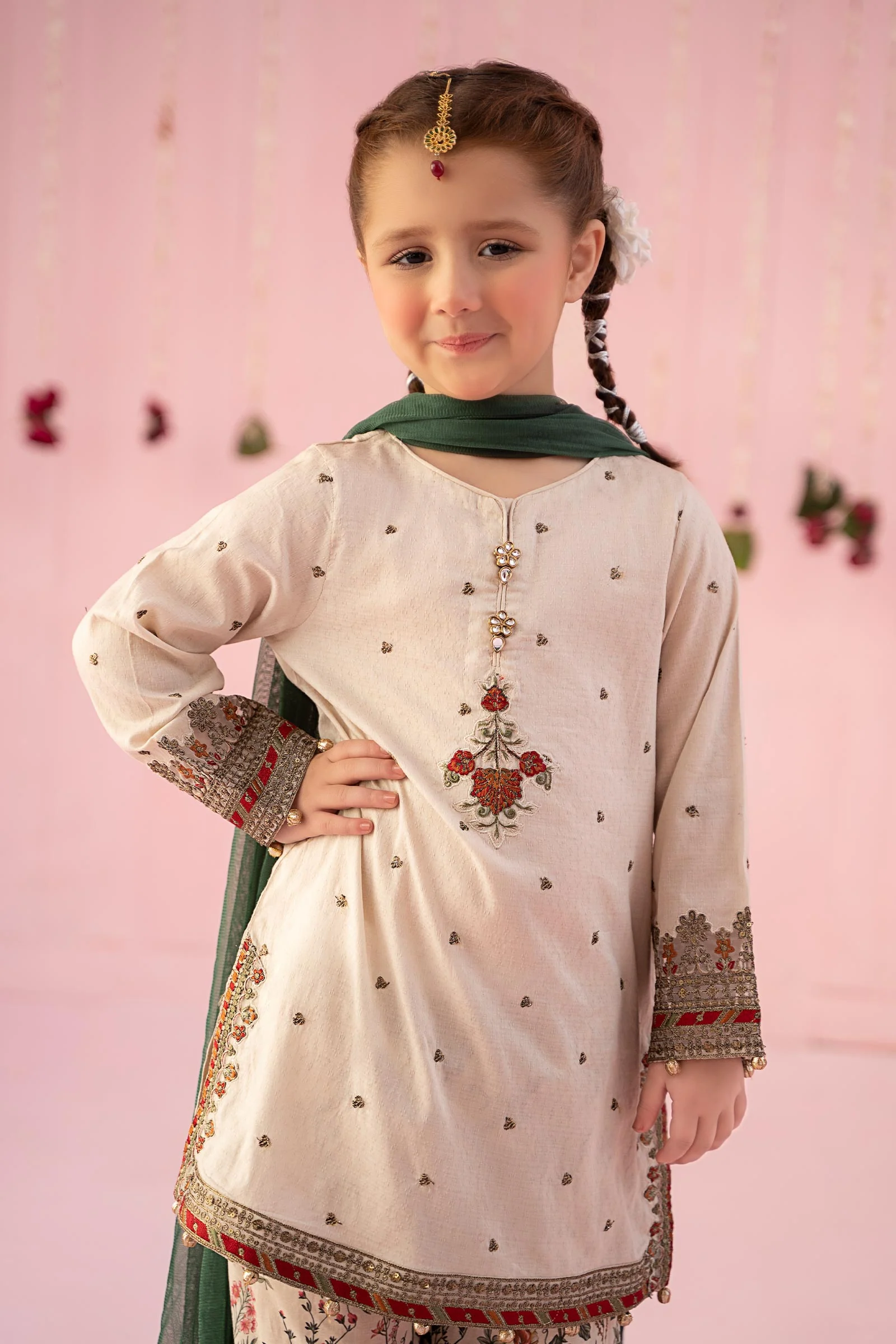 3 Piece Embroidered Dobby Suit - Image 2