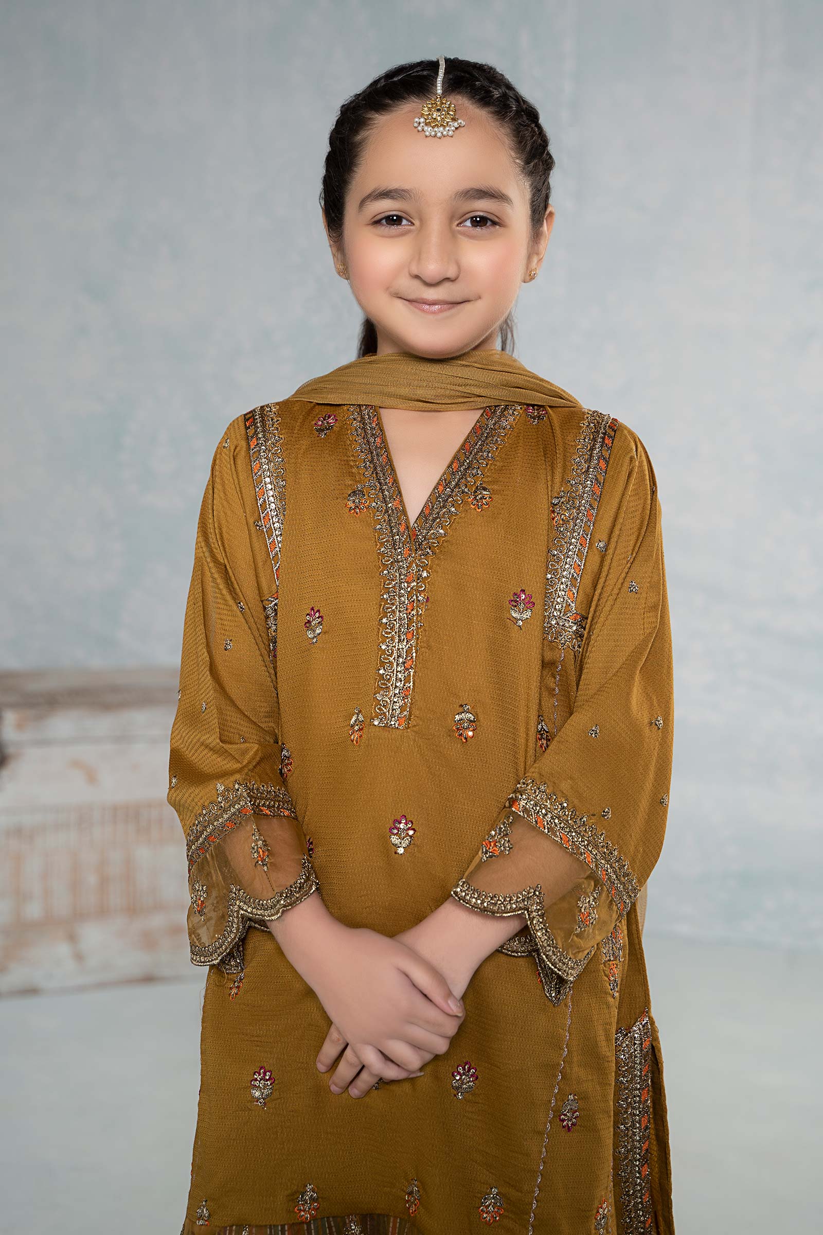 3 Piece Embroidered Dobby Suit - Image 2