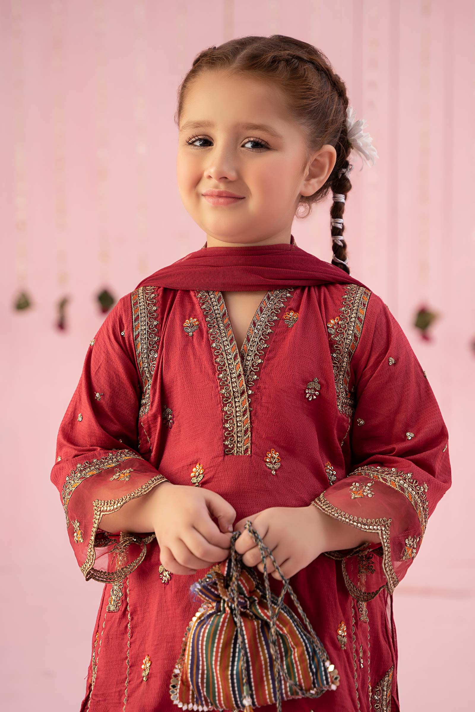 3 Piece Embroidered Dobby Suit - Image 2