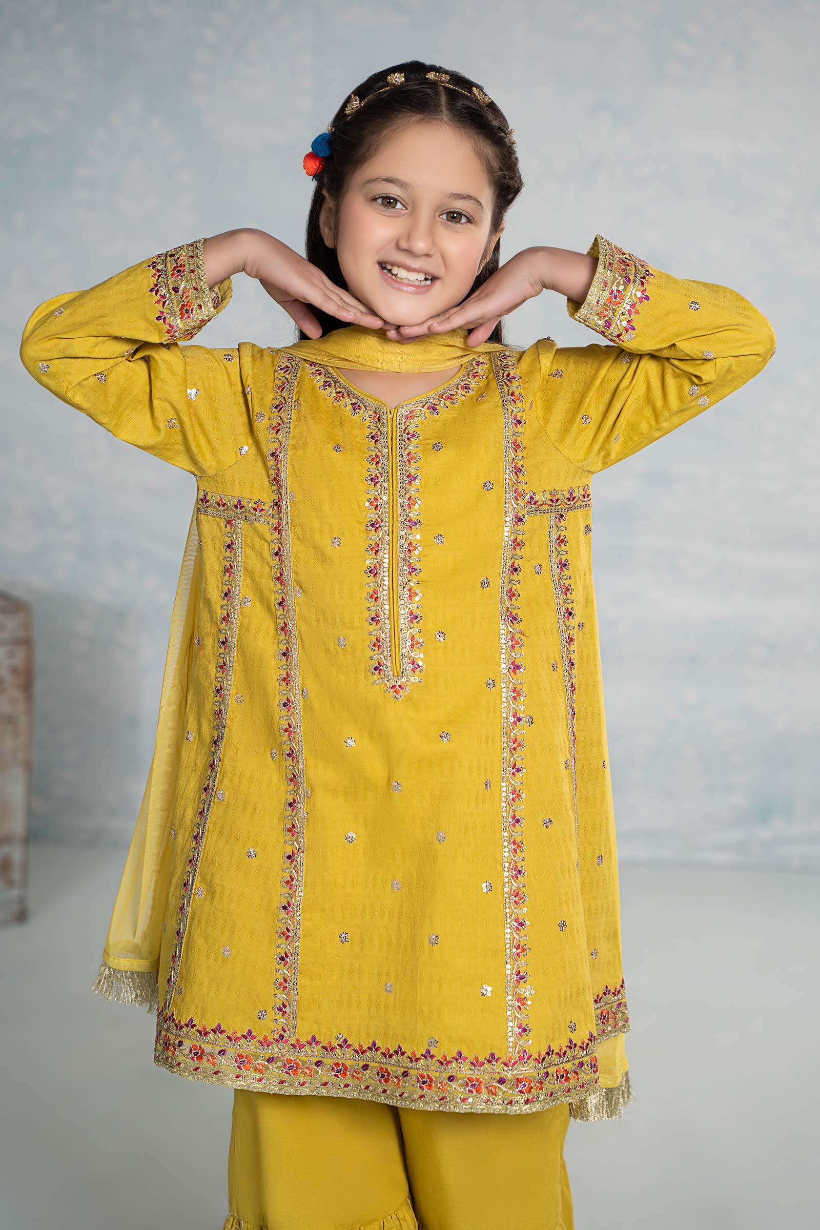 3 Piece Embroidered Dobby Suit - Image 2