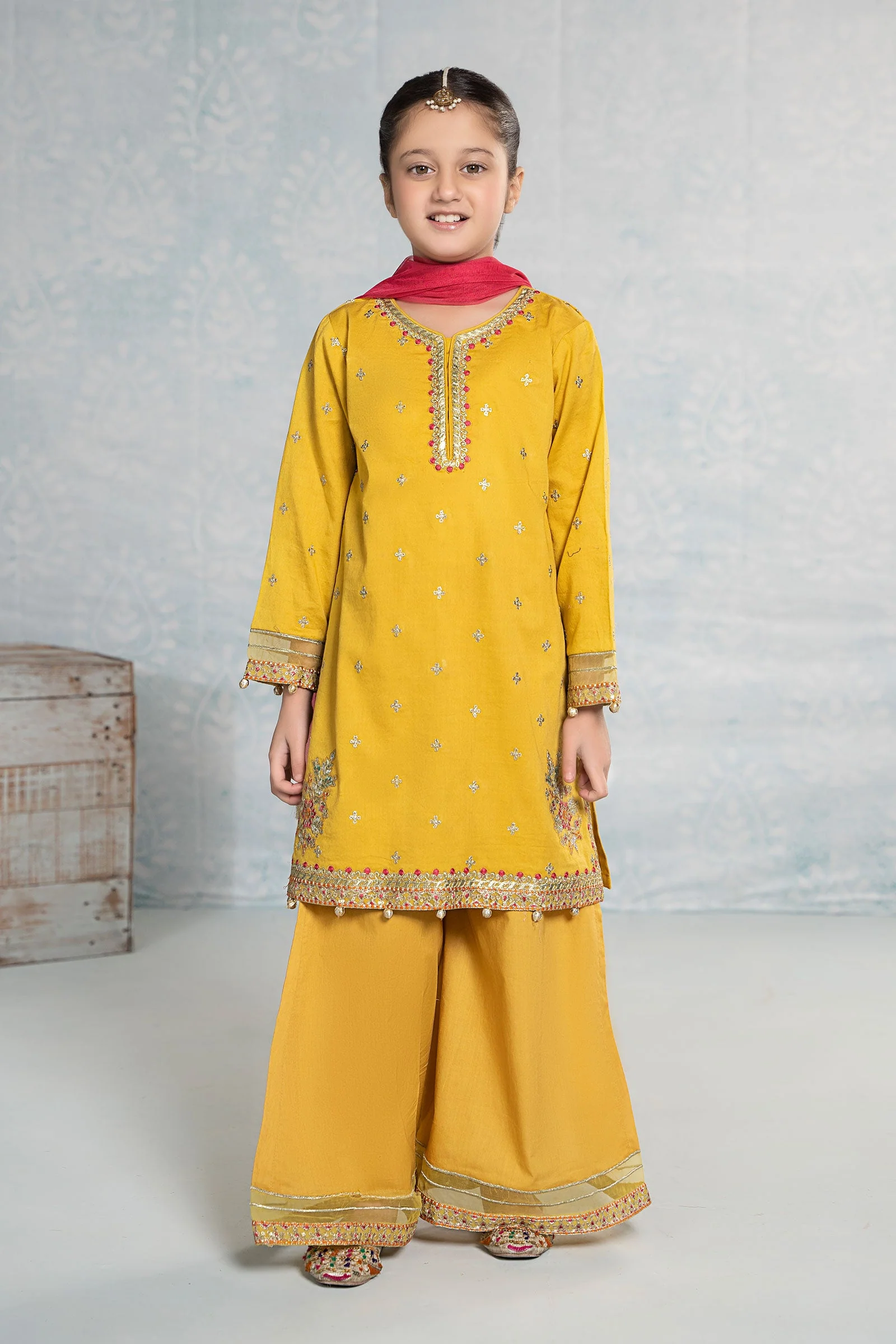 3 Piece Embroidered Dobby Suit