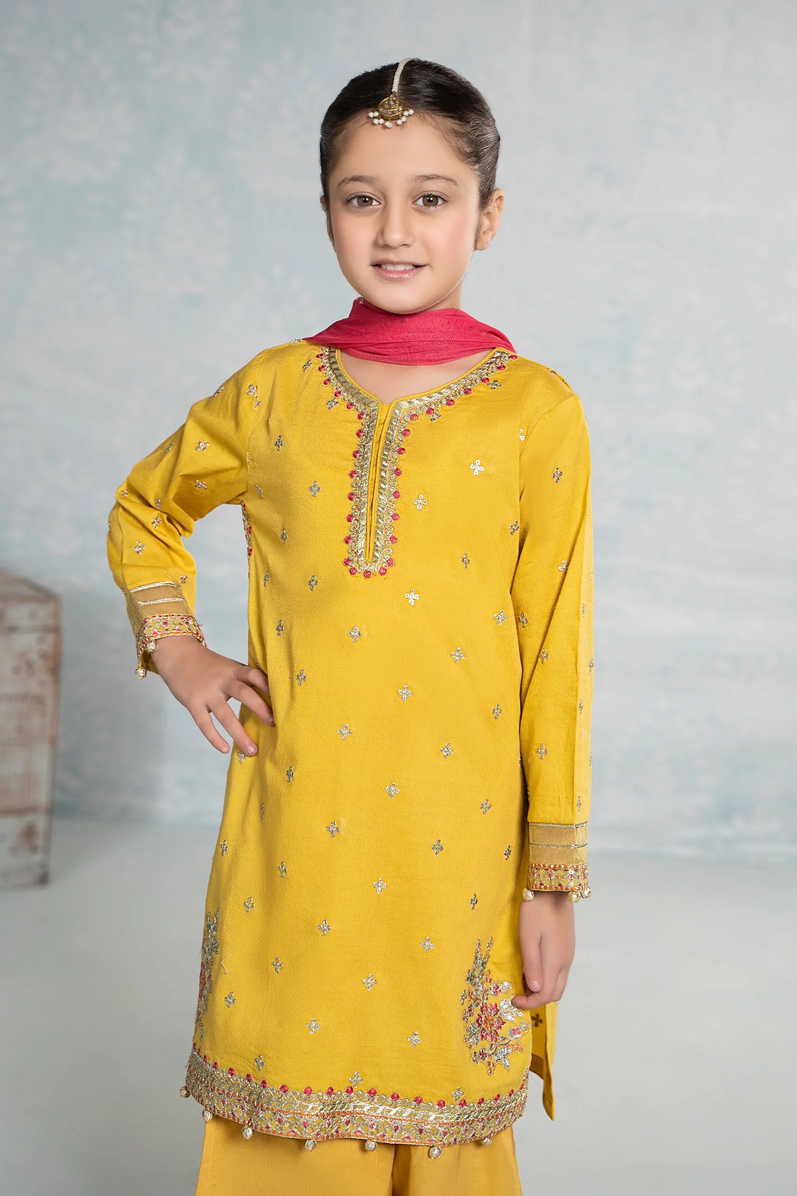 3 Piece Embroidered Dobby Suit - Image 3