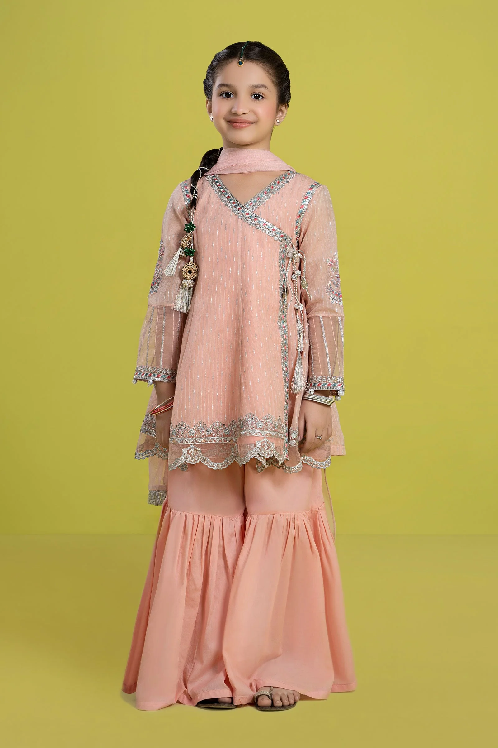 3 Piece Embroidered Cotton Jacquard Zari Suit
