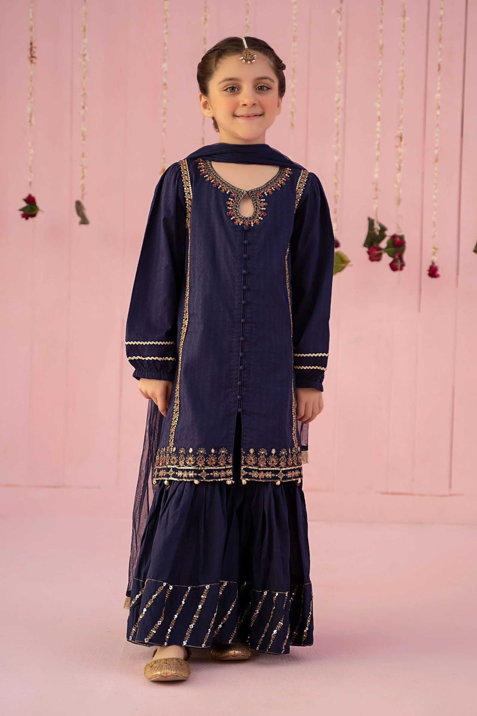 3 Piece Embroidered Dobby Suit