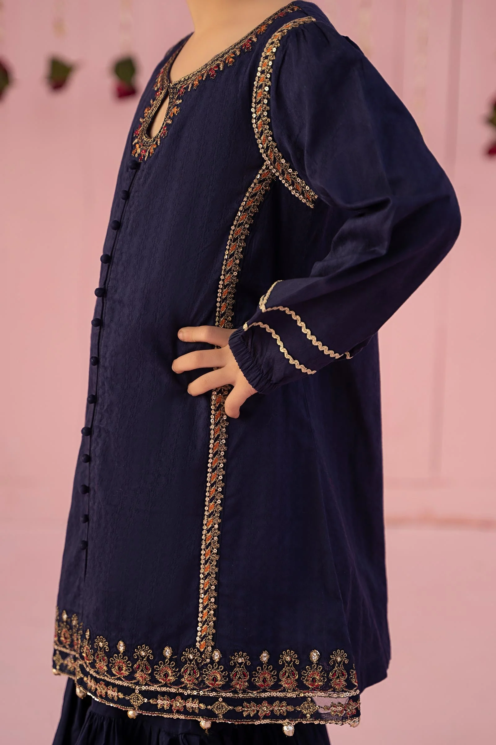 3 Piece Embroidered Dobby Suit - Image 5