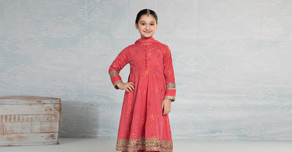 3 Piece Embroidered Jacquard Broshiasuit - Image 10