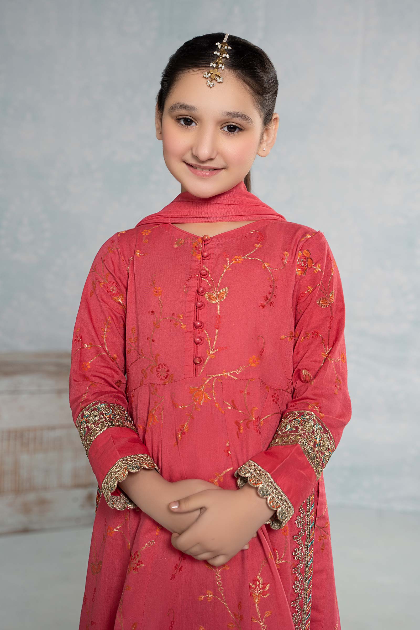3 Piece Embroidered Jacquard Broshiasuit - Image 3