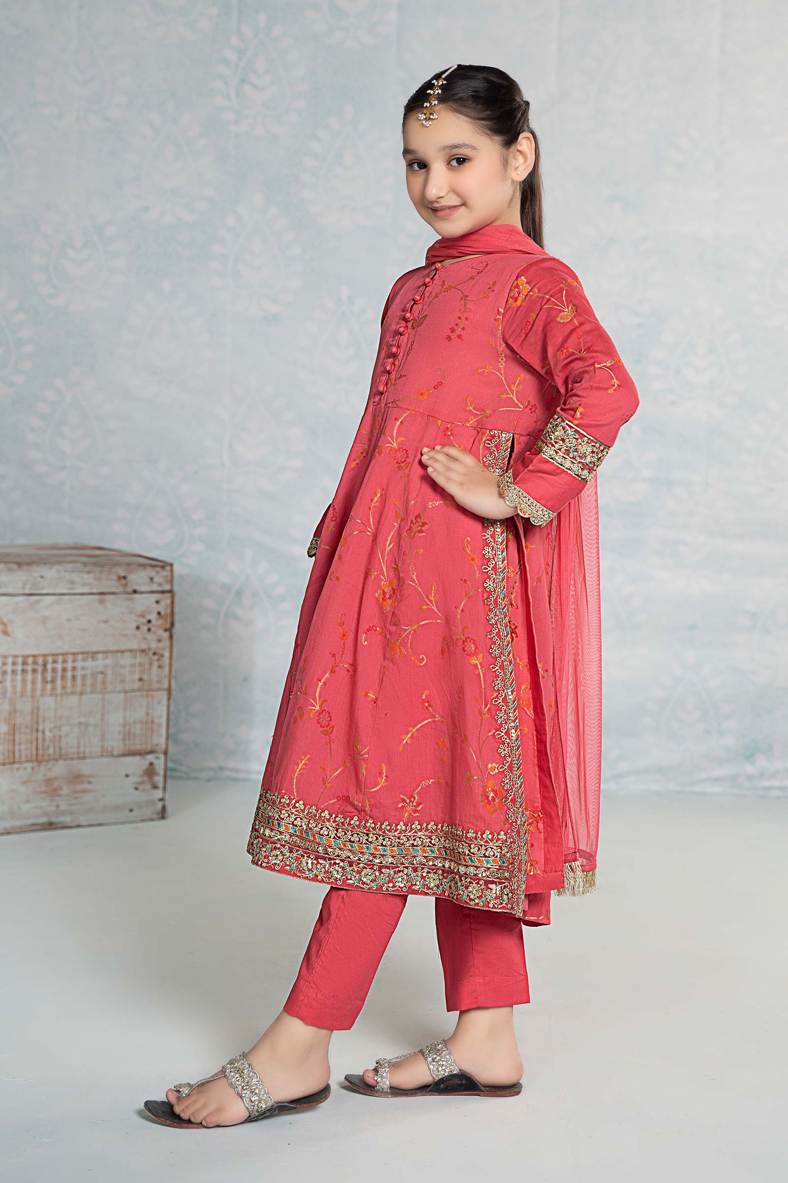 3 Piece Embroidered Jacquard Broshiasuit - Image 8