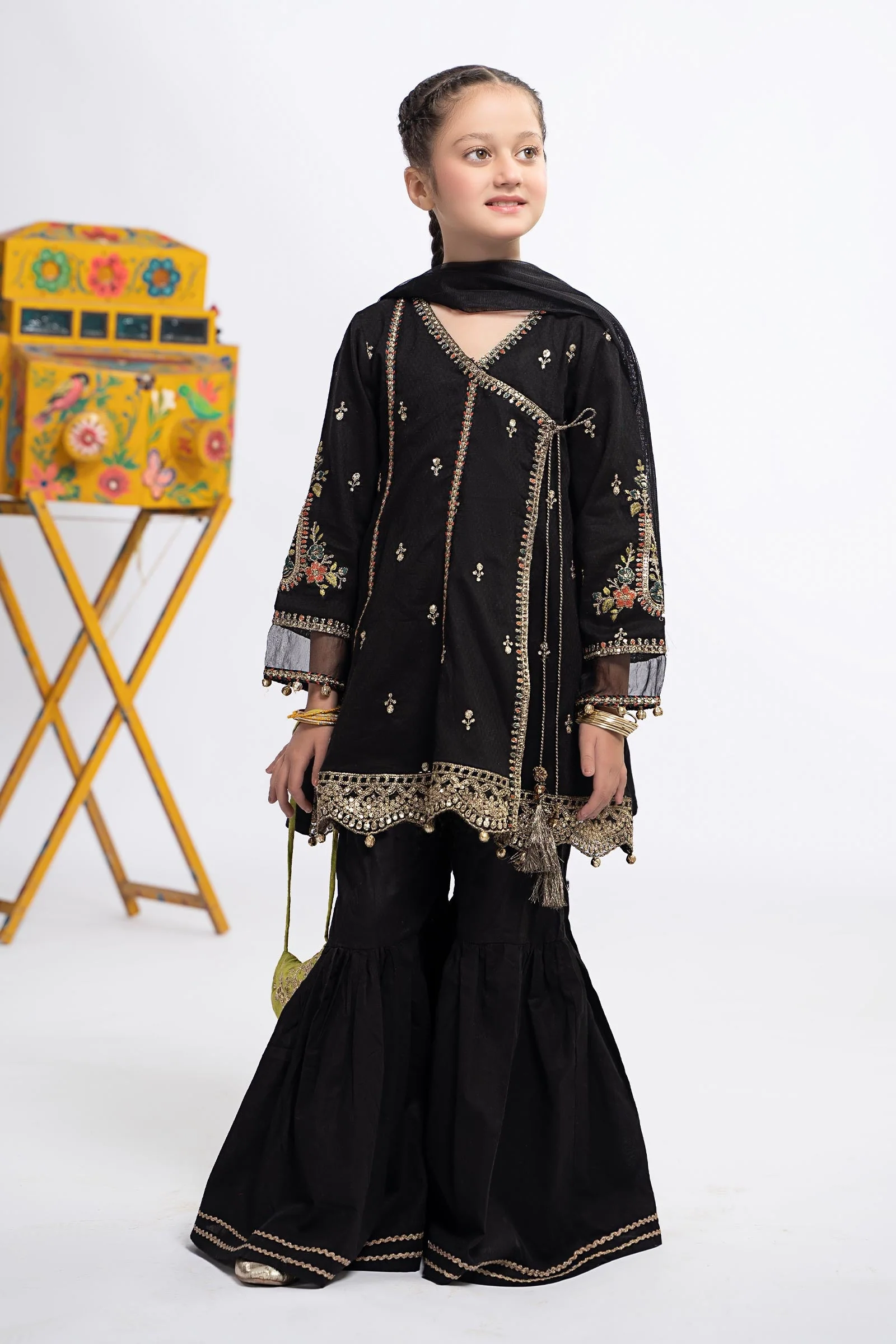 3 Piece Embroidered Dobby Suit