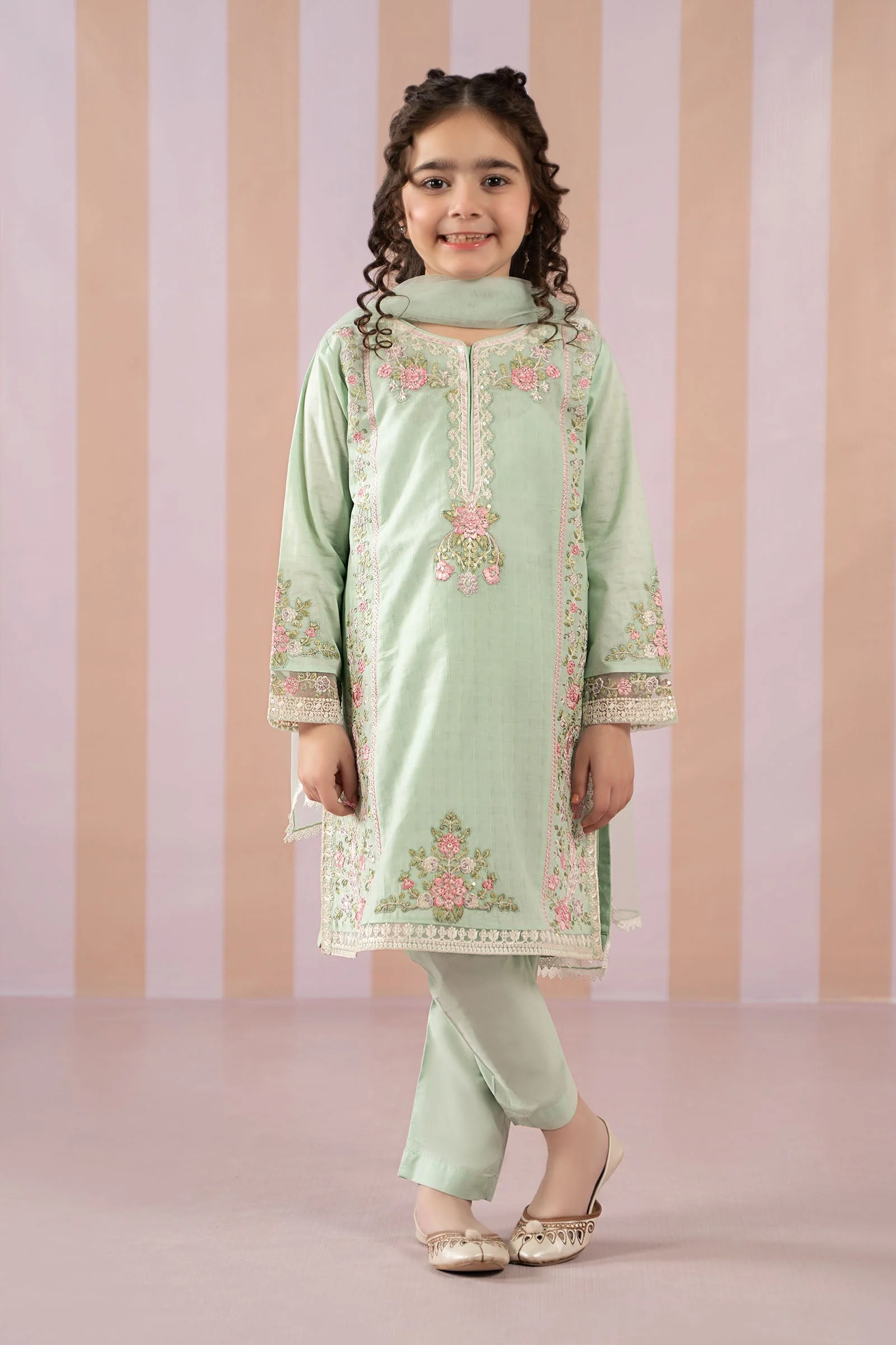 3 Piece Embroidered Dobby Lawn Suit