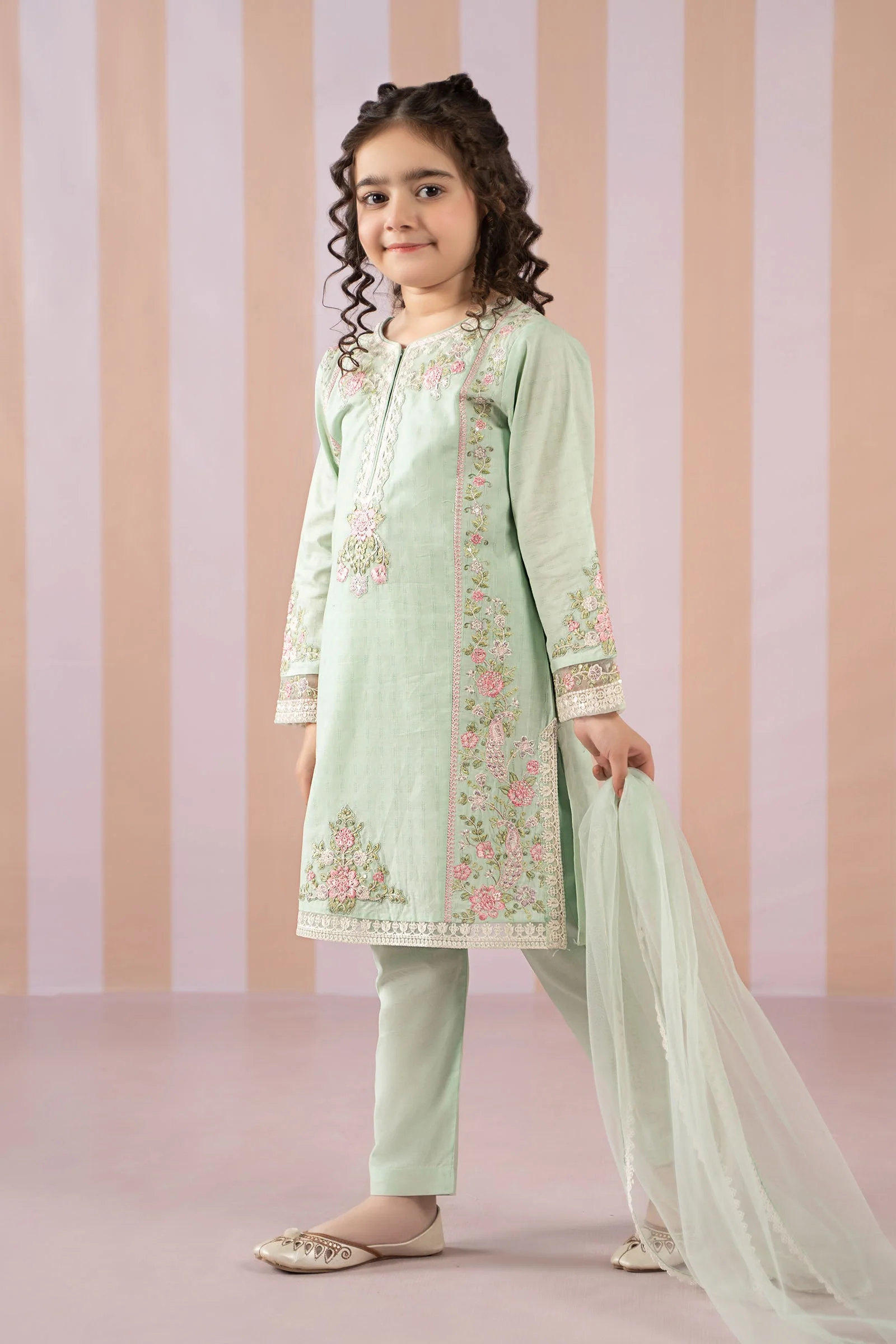 3 Piece Embroidered Dobby Lawn Suit - Image 3