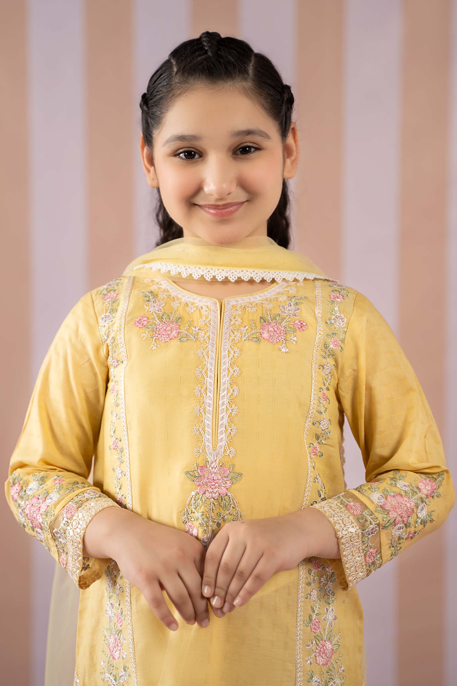 3 Piece Embroidered Dobby Lawn Suit - Image 3