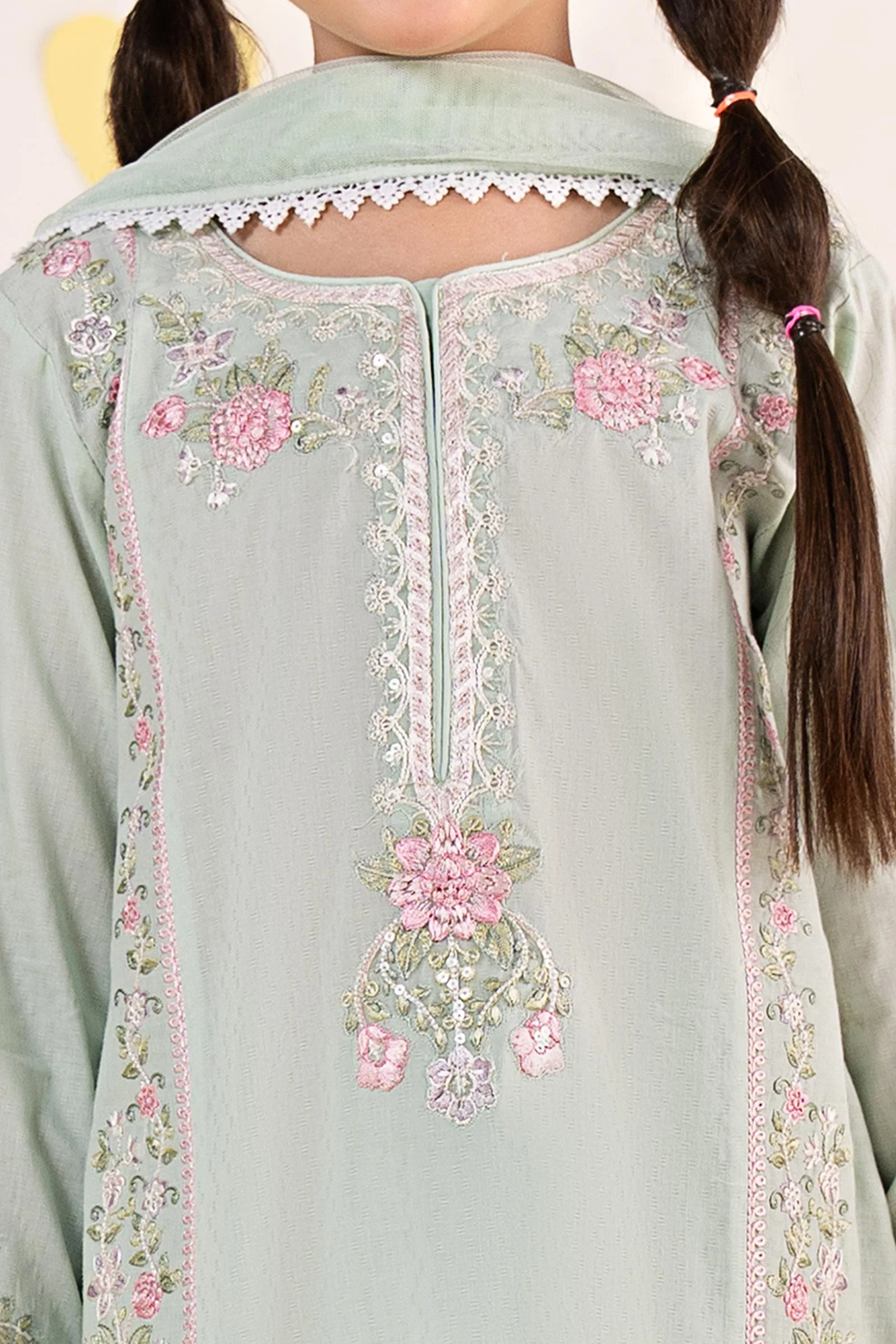 3 Piece Embroidered Dobby Lawn Suit - Image 3