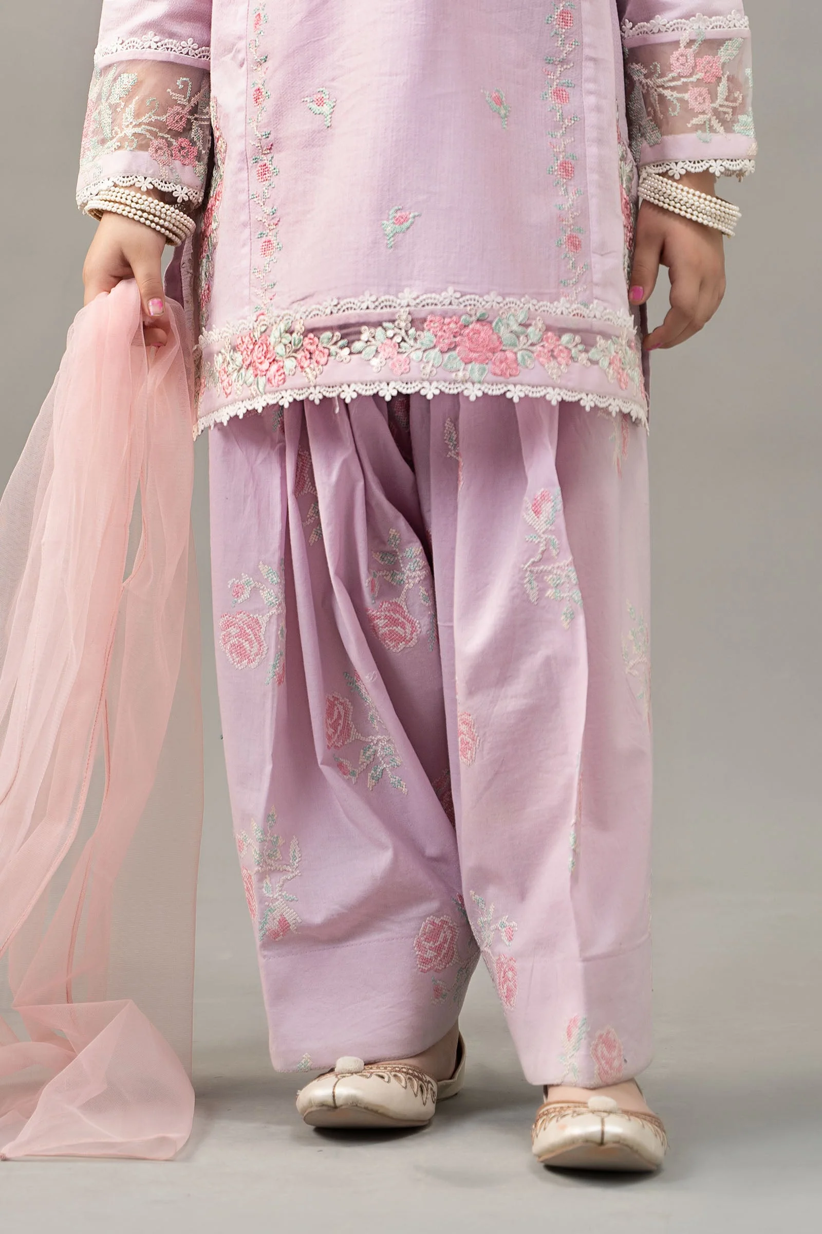 3 Piece Embroidered Dobby Lawn Suit - Image 5