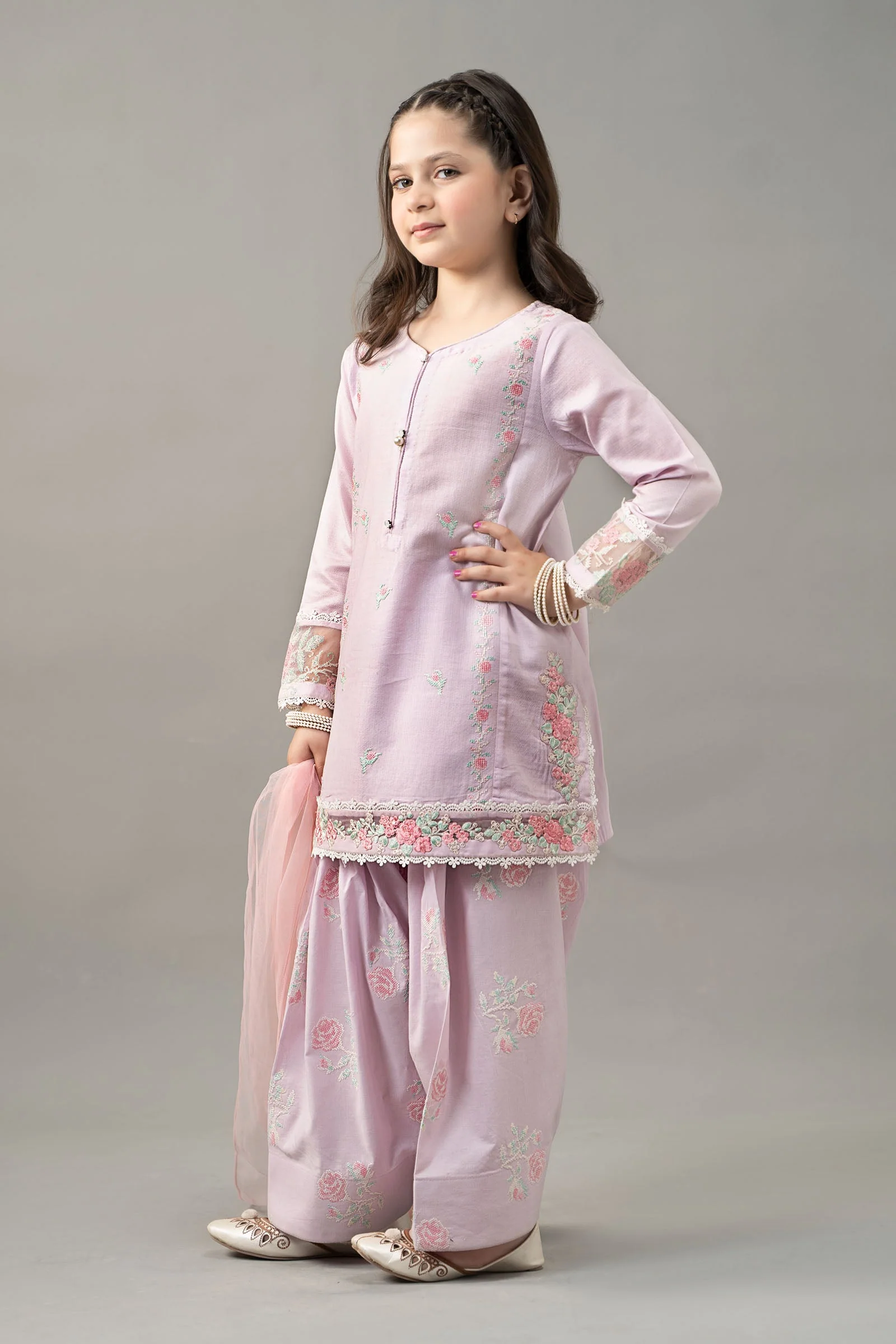 3 Piece Embroidered Dobby Lawn Suit - Image 6