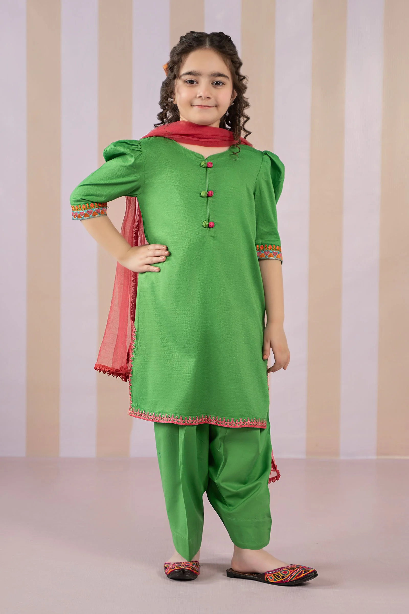 3 Piece Dyed Dobby Lawn Suit