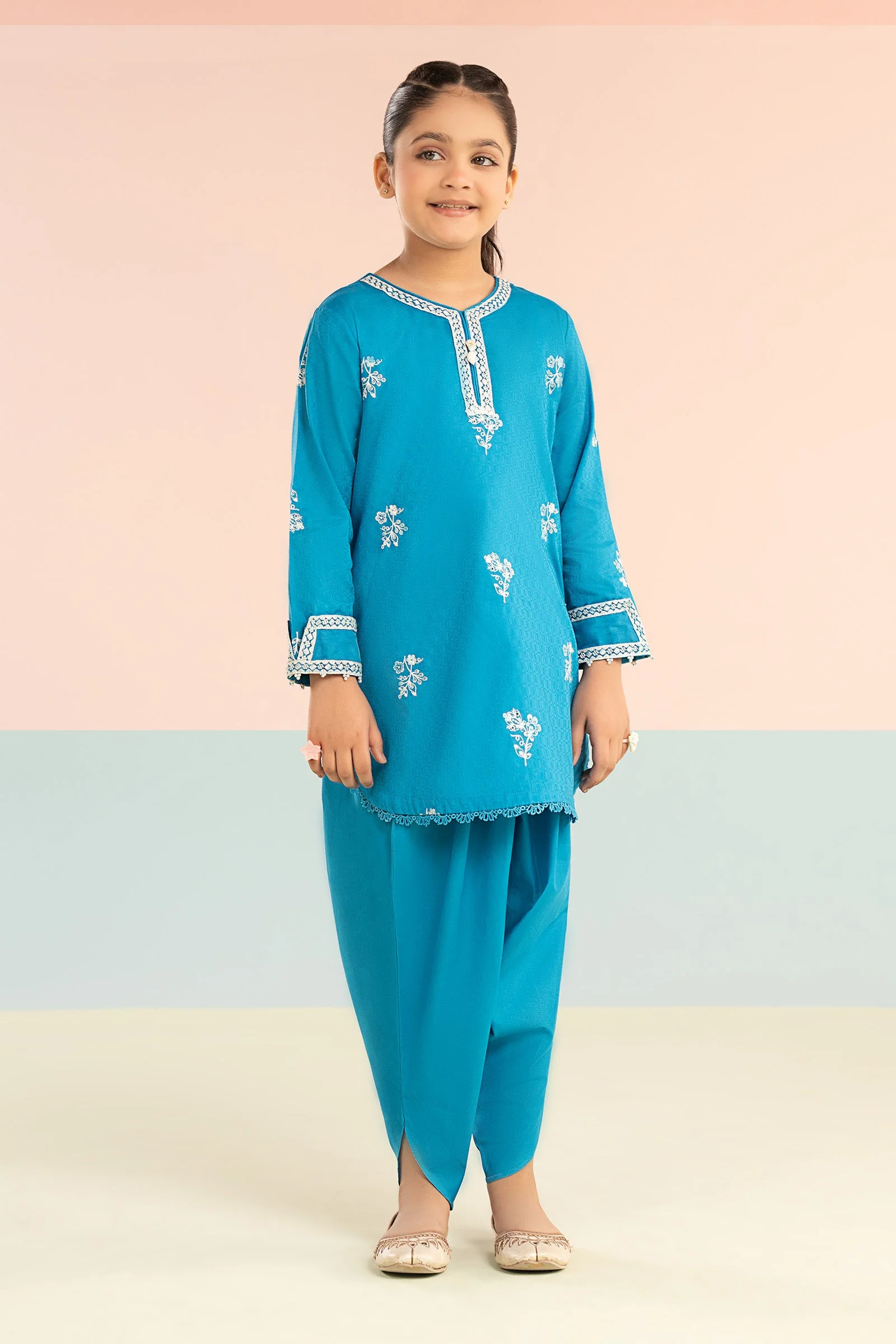 2 Piece Embroidered Dobby Lawn Suit - Image 2