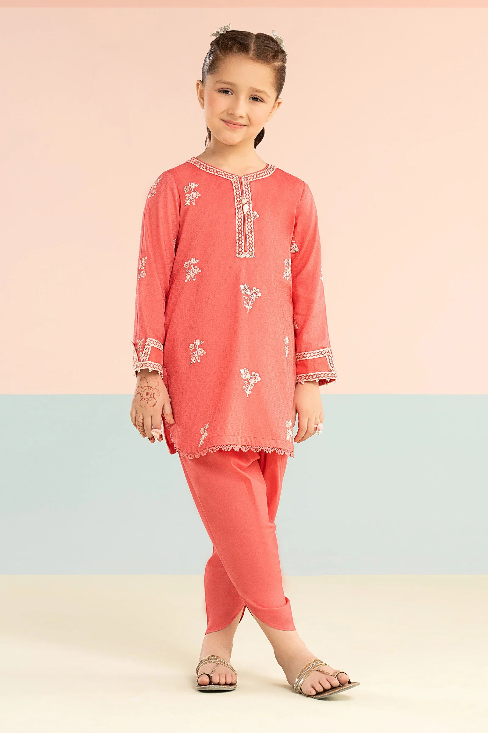 2 Piece Embroidered Dobby Lawn Suit - Image 2