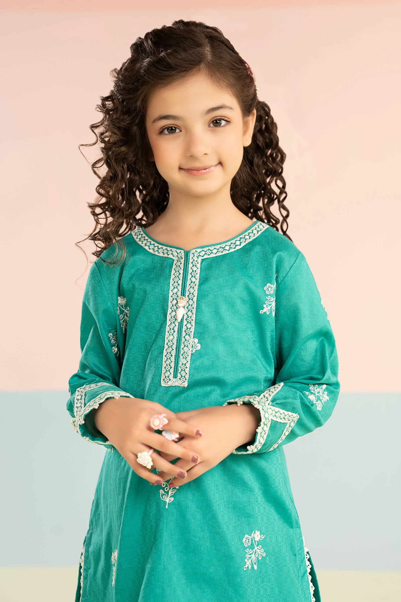 2 Piece Embroidered Dobby Lawn Suit - Image 2