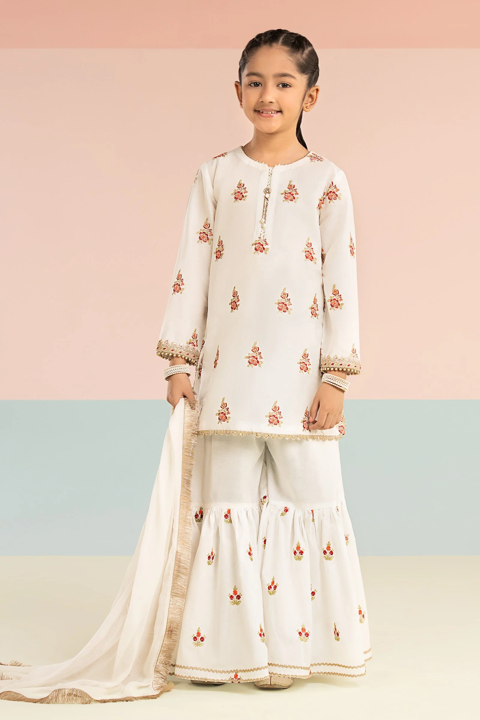 3 Piece Embroidered Dobby Lawn Suit - Image 2