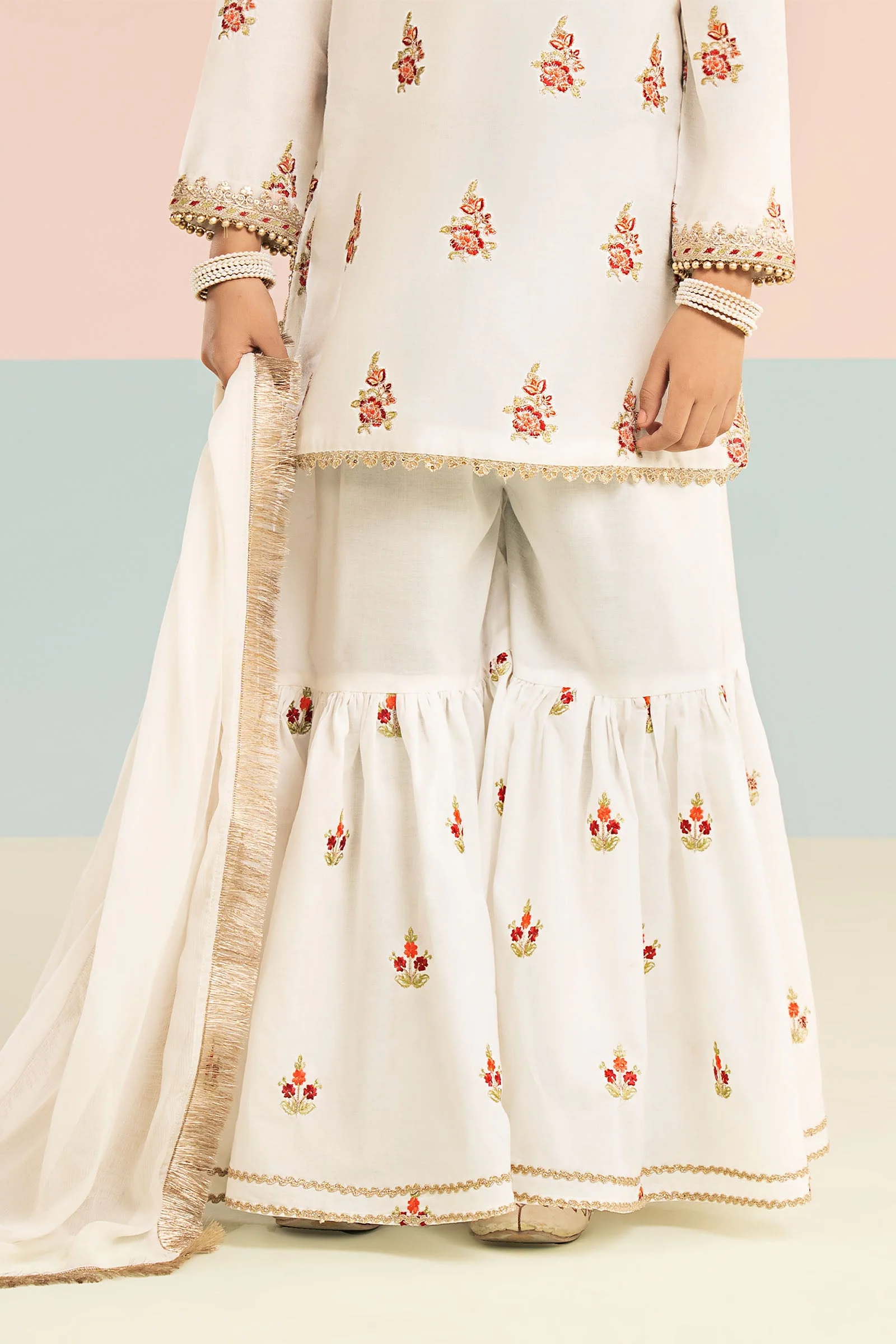 3 Piece Embroidered Dobby Lawn Suit - Image 6