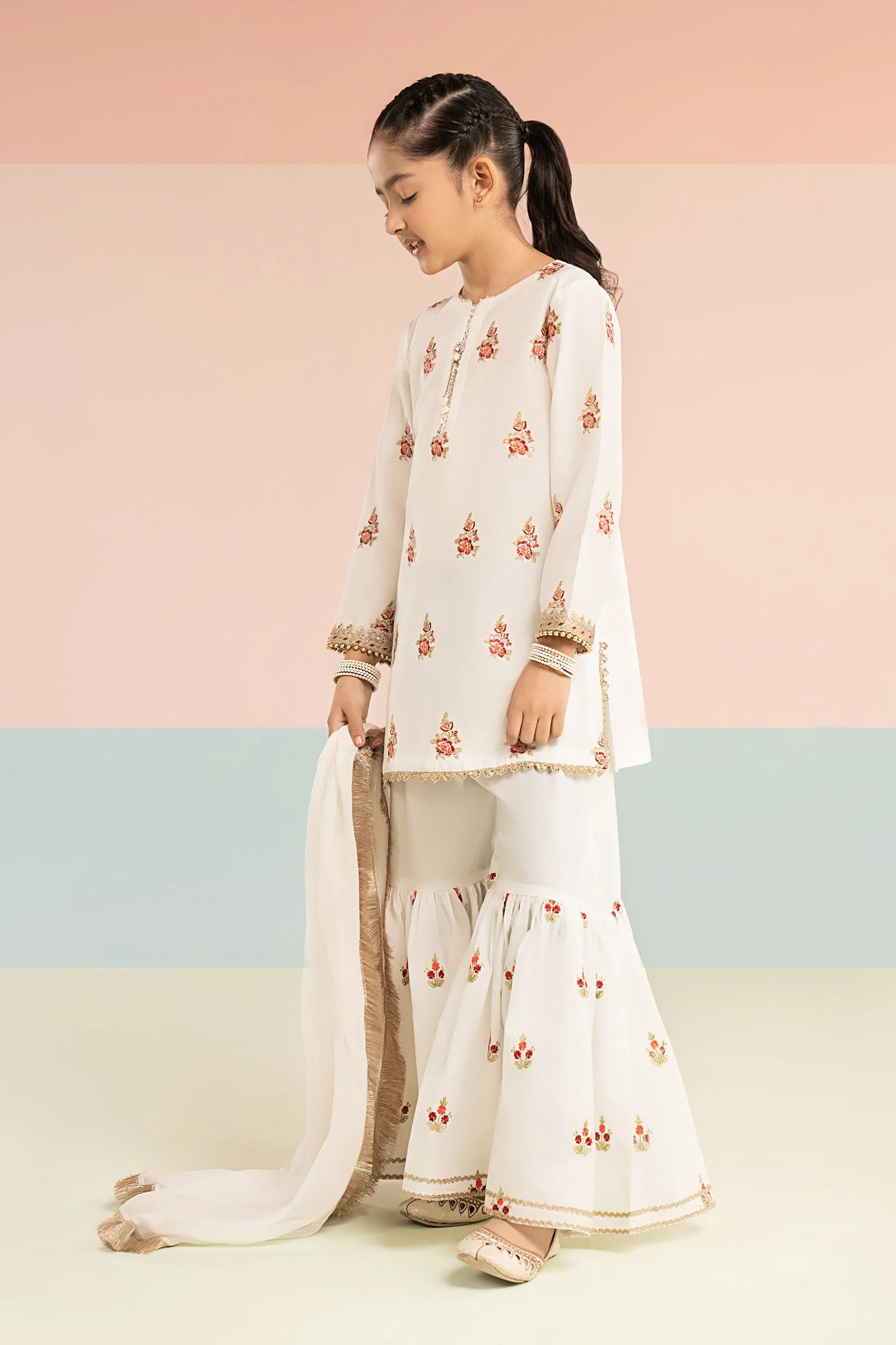 3 Piece Embroidered Dobby Lawn Suit - Image 8
