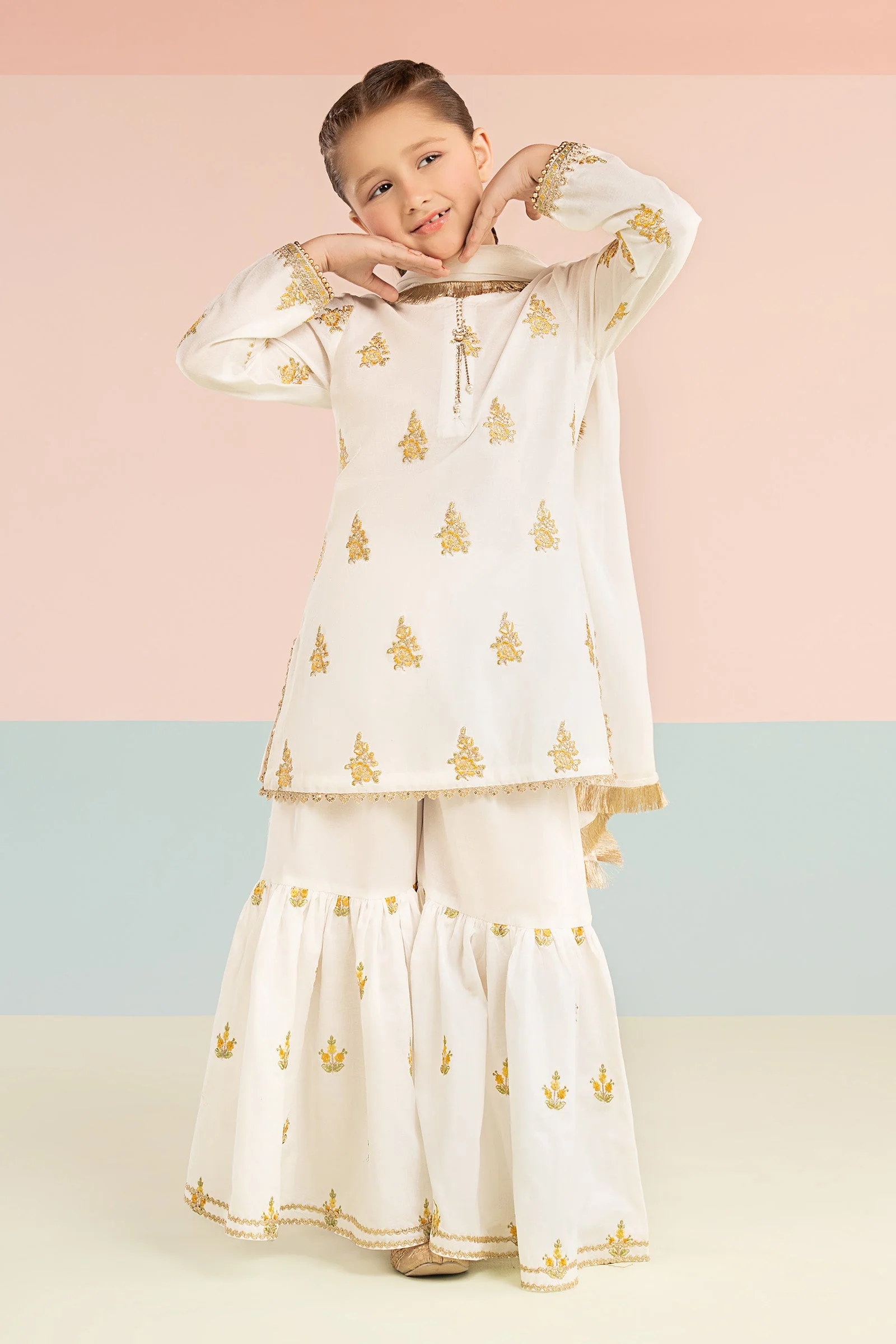3 Piece Embroidered Dobby Lawn Suit